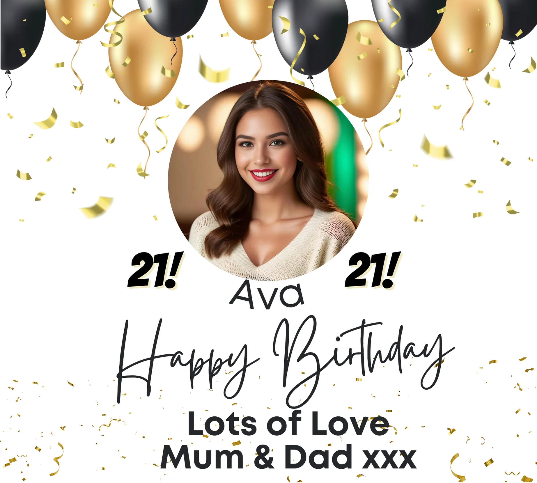 Personalised Birthday Age Glass Tumbler & Balloons Photo Miniature Alcohol Gift Set - Image 2