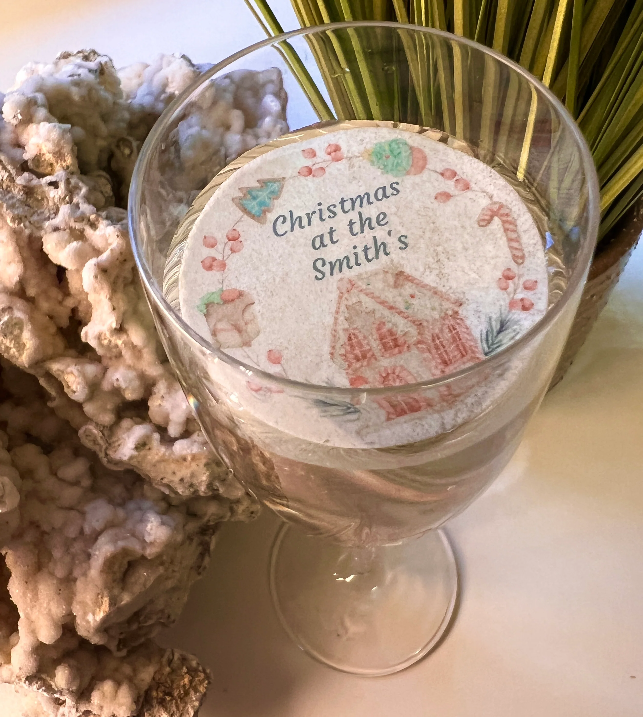 Personalised Gingerbread House Christmas Design Edible Drink Toppers - Image 3
