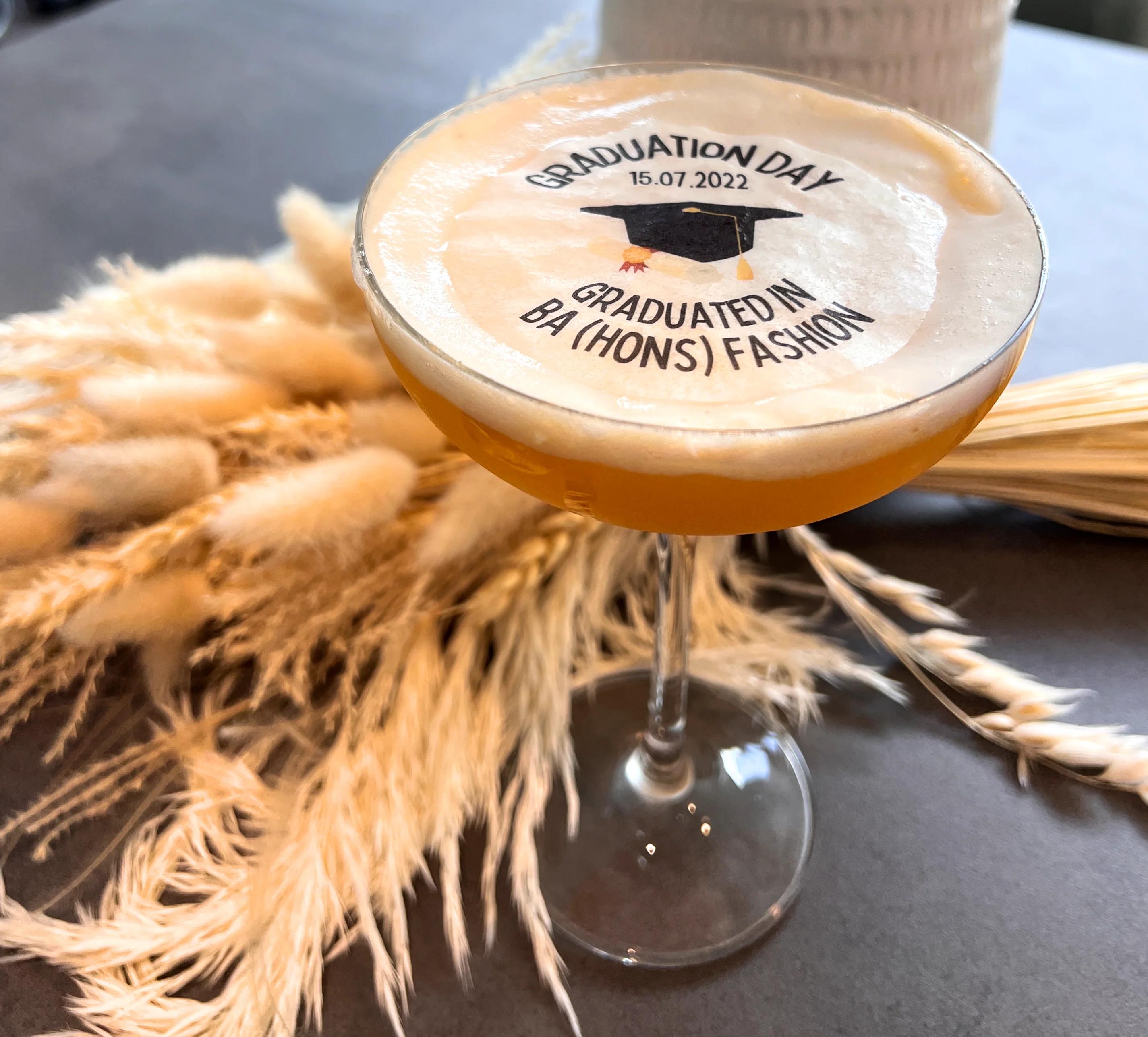 Personalised Graduation Design Edible Cocktail Drink Toppers - Image 2