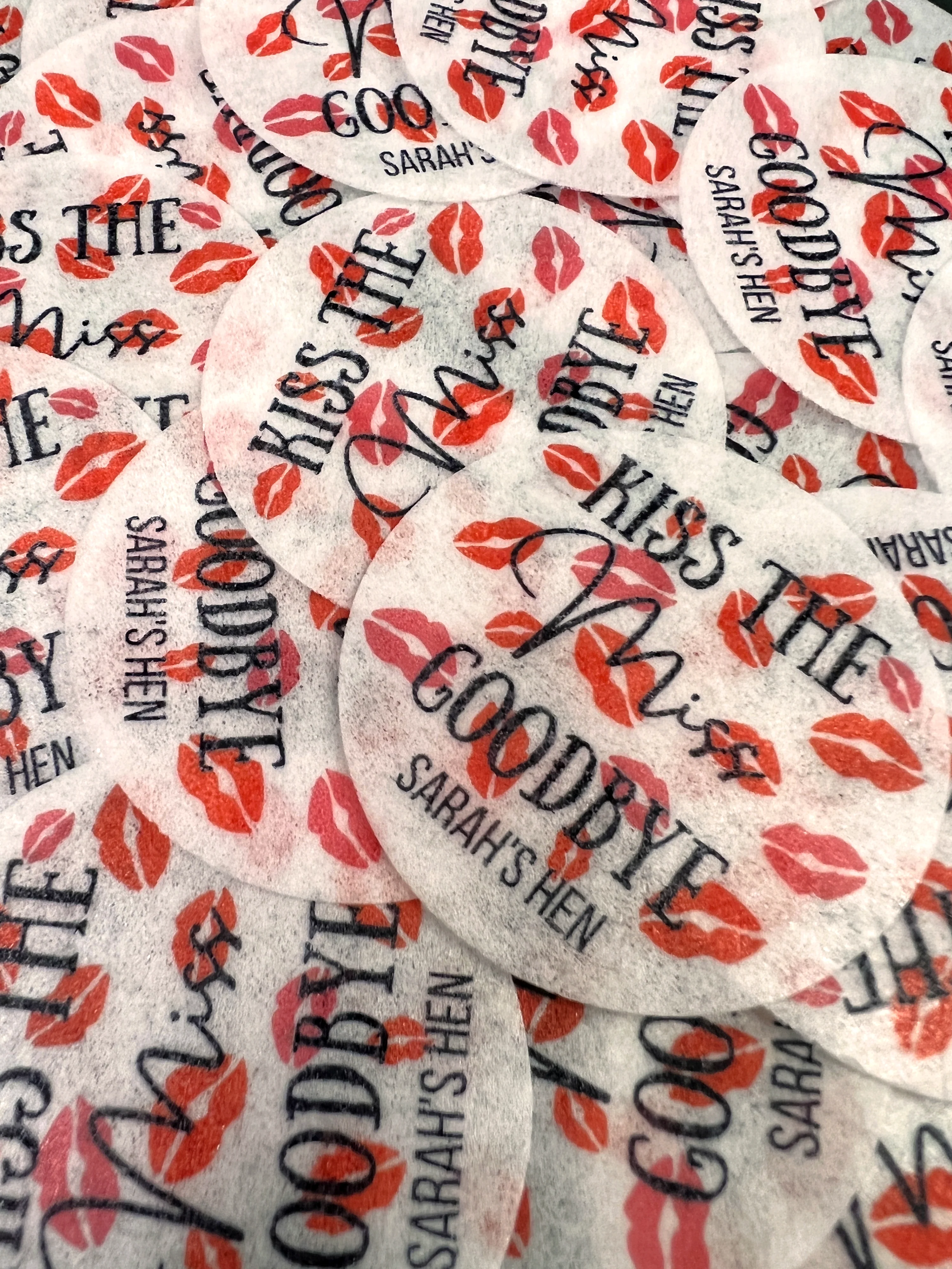 Personalised Hen Do Drink Toppers - Kiss The Miss Design - Image 3
