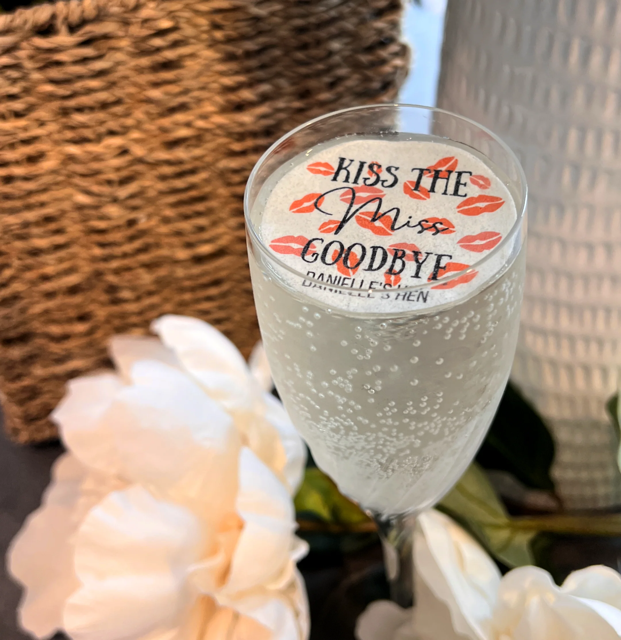 Personalised Hen Do Drink Toppers - Kiss The Miss Design - Image 4