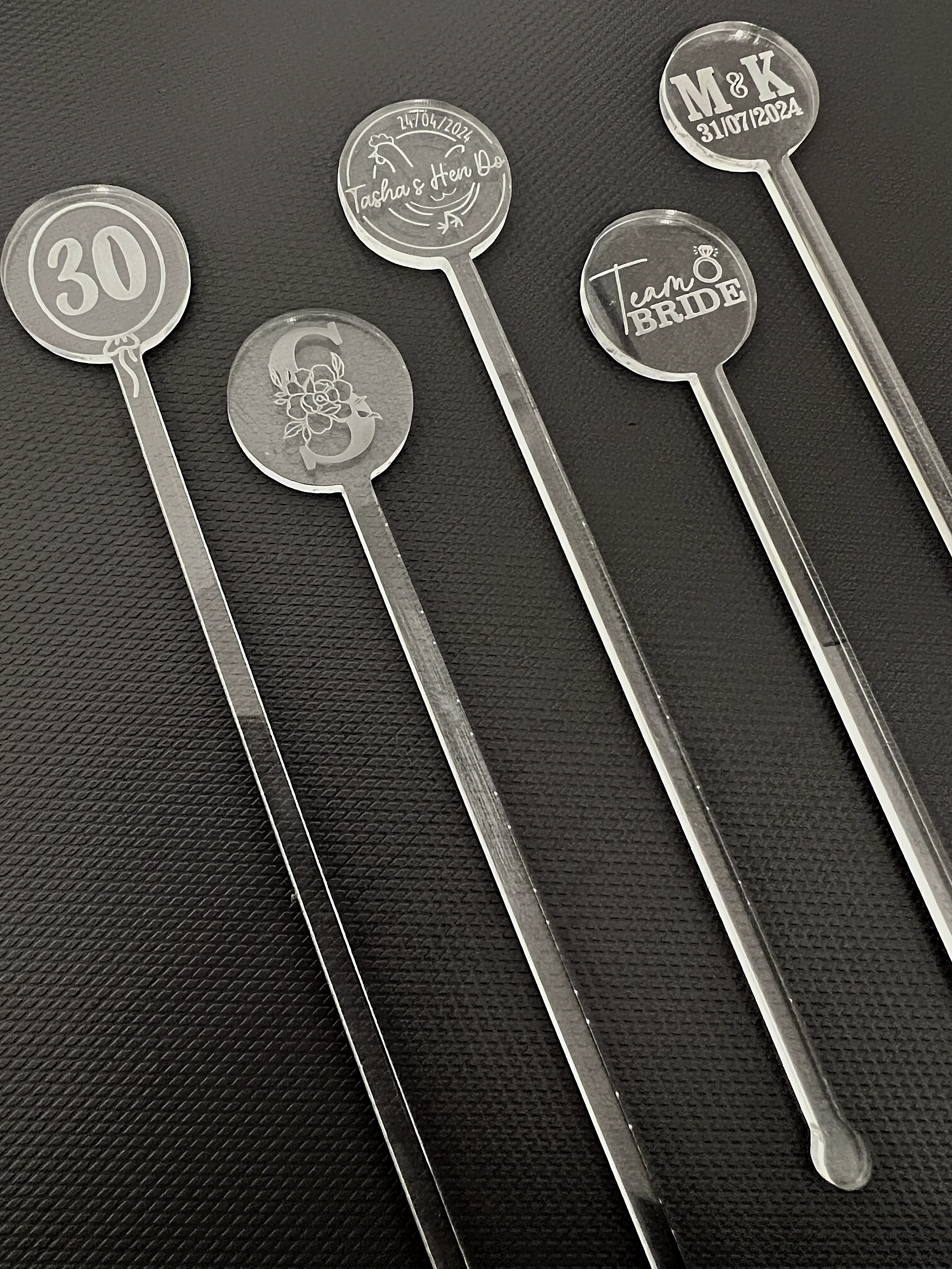 Personalised Acrylic Stirrers - Hen Do Design - Image 3