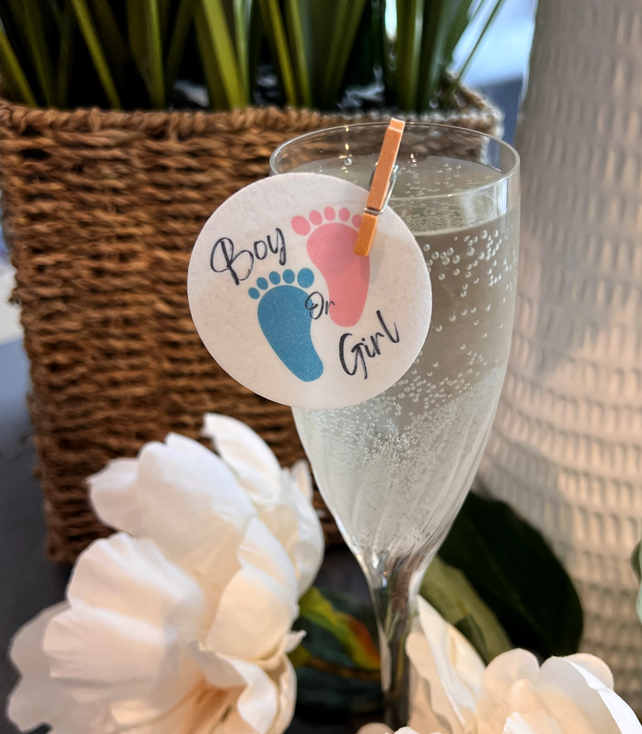 Baby Shower Gender Reveal Design Drink Toppers - Image 3