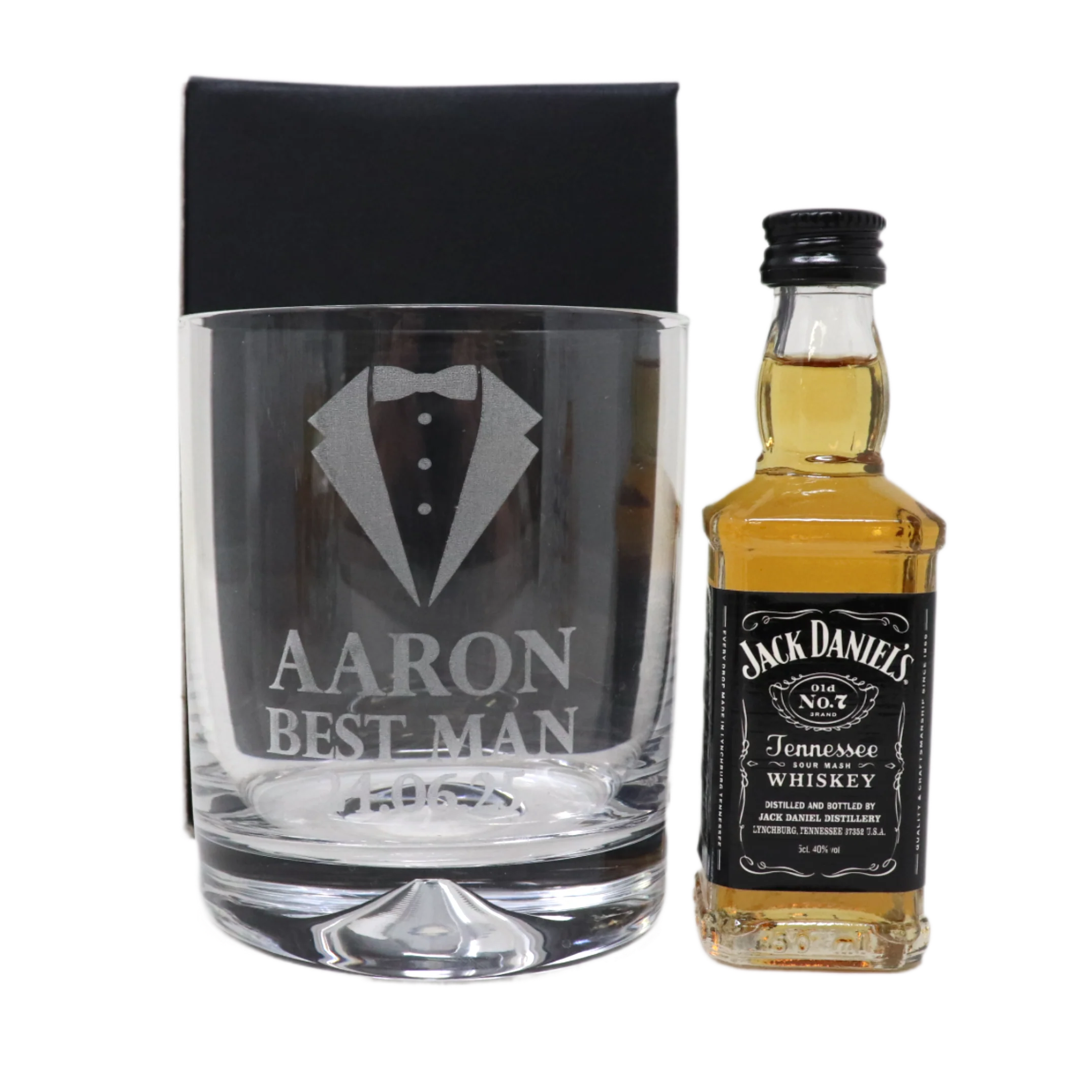 Personalised Best Man Wedding Glass Tumbler & Miniature Alcohol Gift Set - Image 11