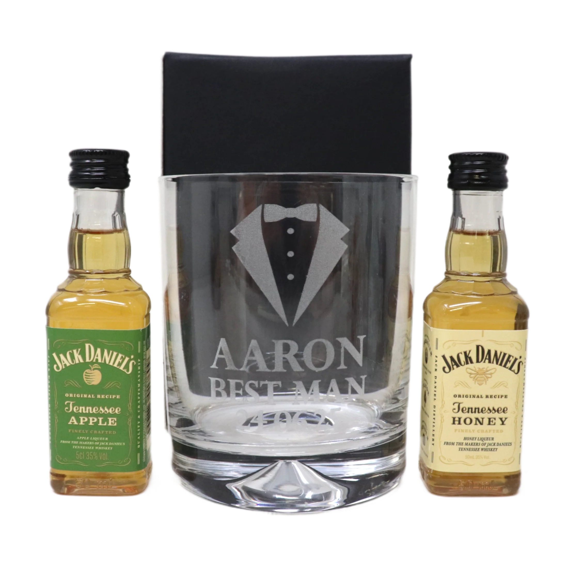 Personalised Best Man Wedding Glass Tumbler & Miniature Alcohol Gift Set - Image 12
