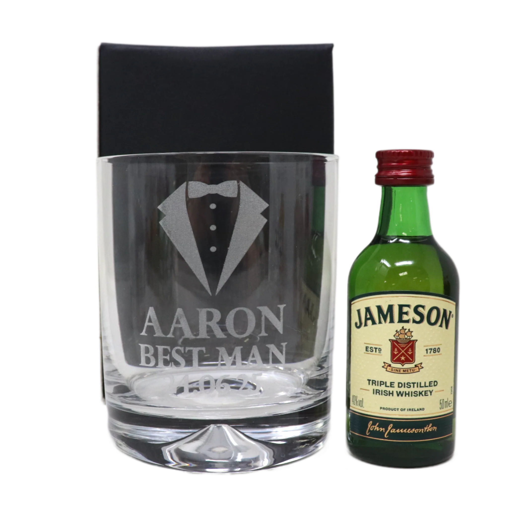 Personalised Best Man Wedding Glass Tumbler & Miniature Alcohol Gift Set - Image 13