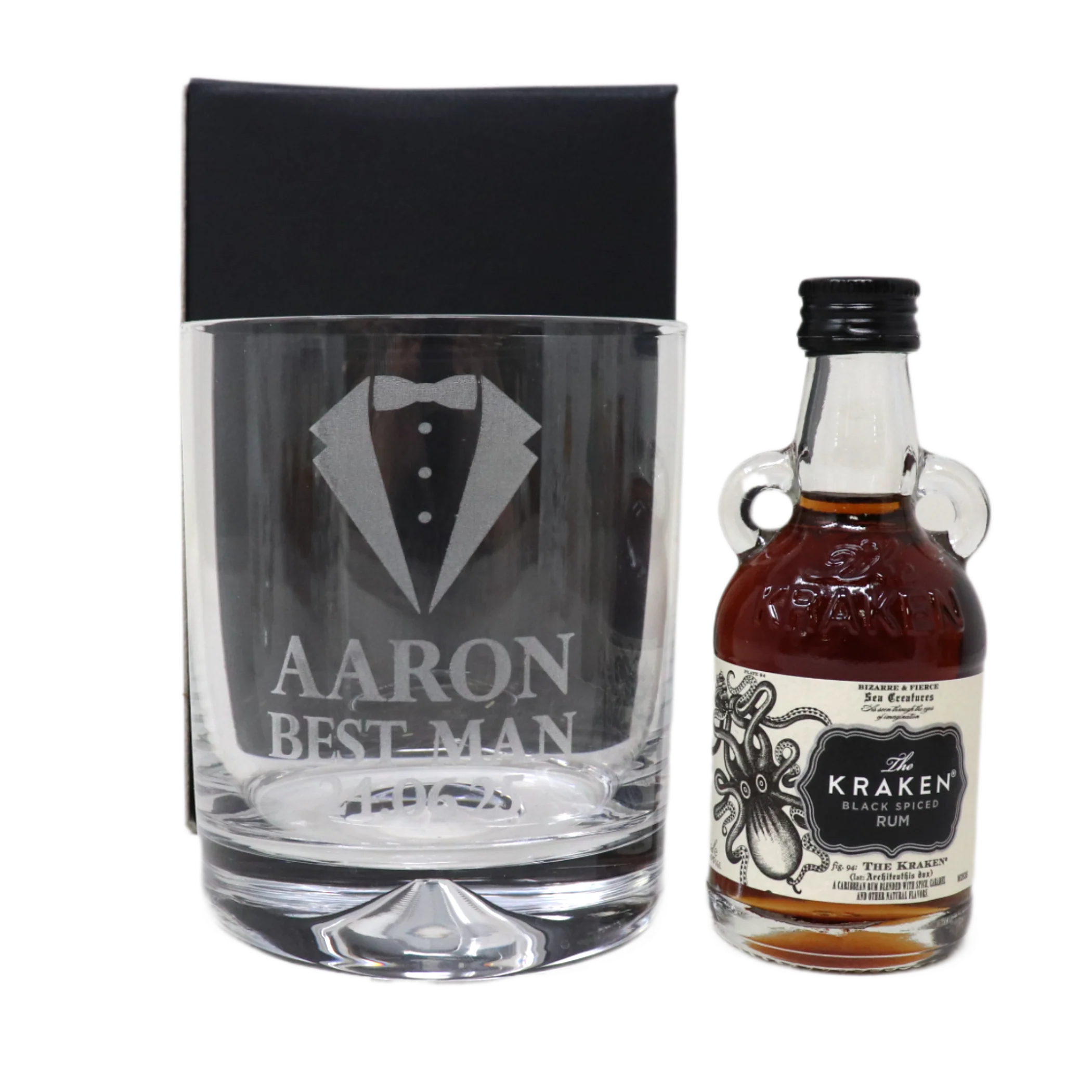 Personalised Best Man Wedding Glass Tumbler & Miniature Alcohol Gift Set - Image 14