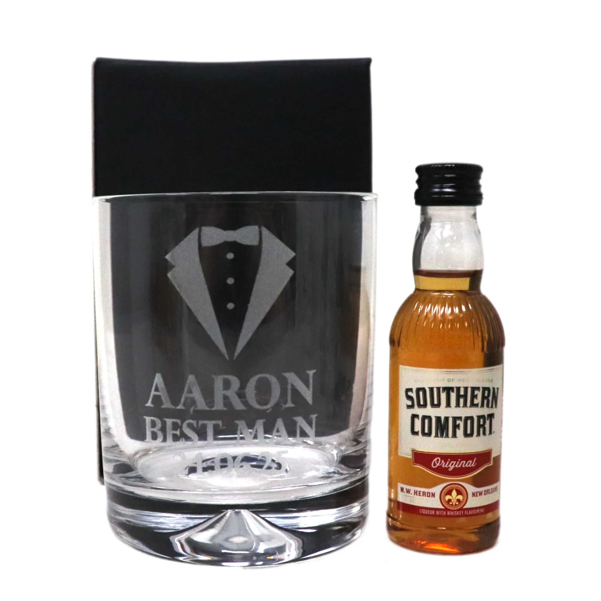 Personalised Best Man Wedding Glass Tumbler & Miniature Alcohol Gift Set - Image 16