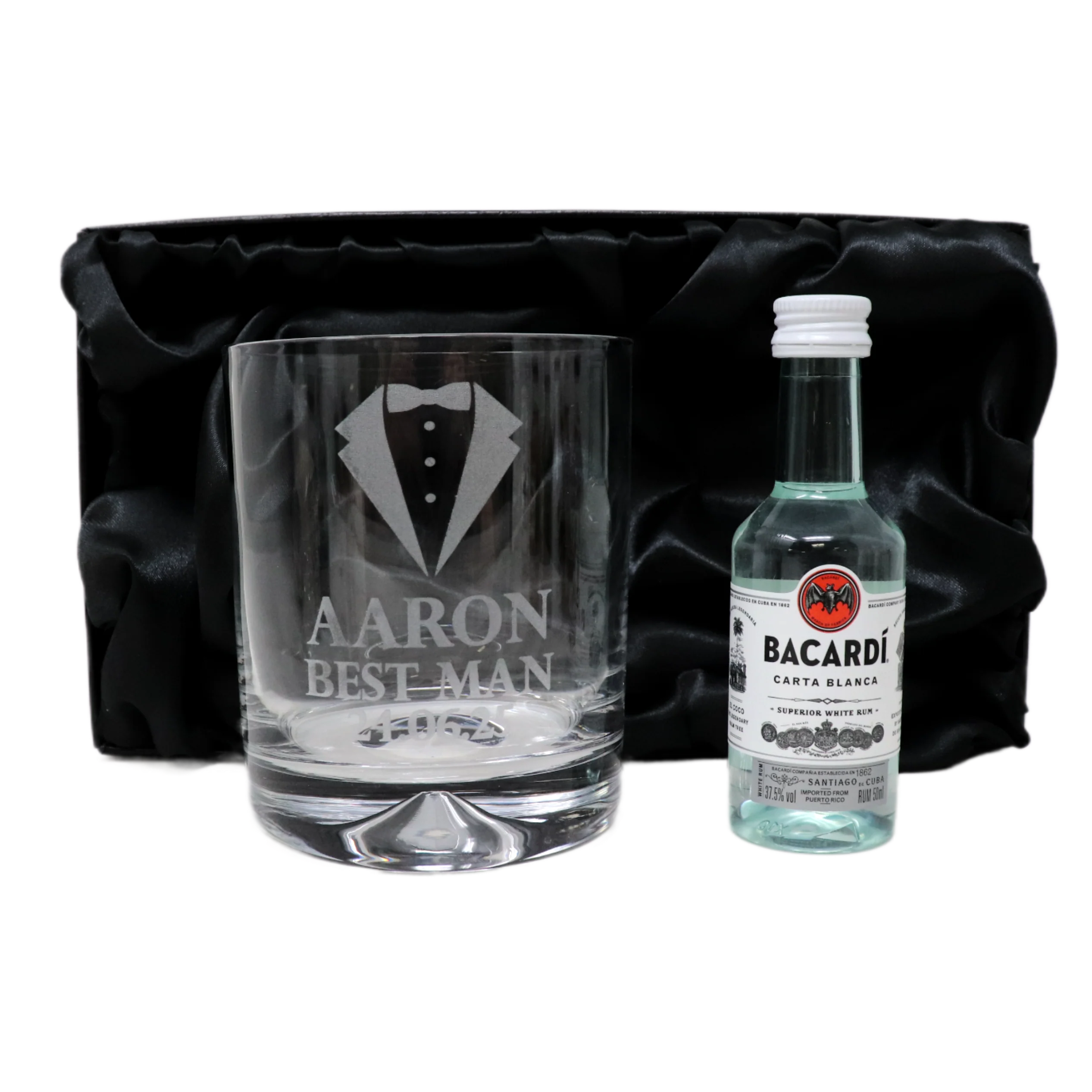 Personalised Best Man Wedding Glass Tumbler & Miniature Alcohol Gift Set - Image 17