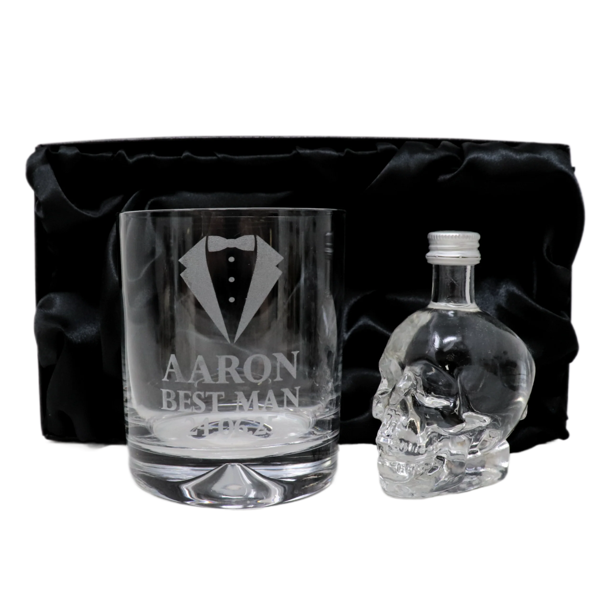Personalised Best Man Wedding Glass Tumbler & Miniature Alcohol Gift Set - Image 18