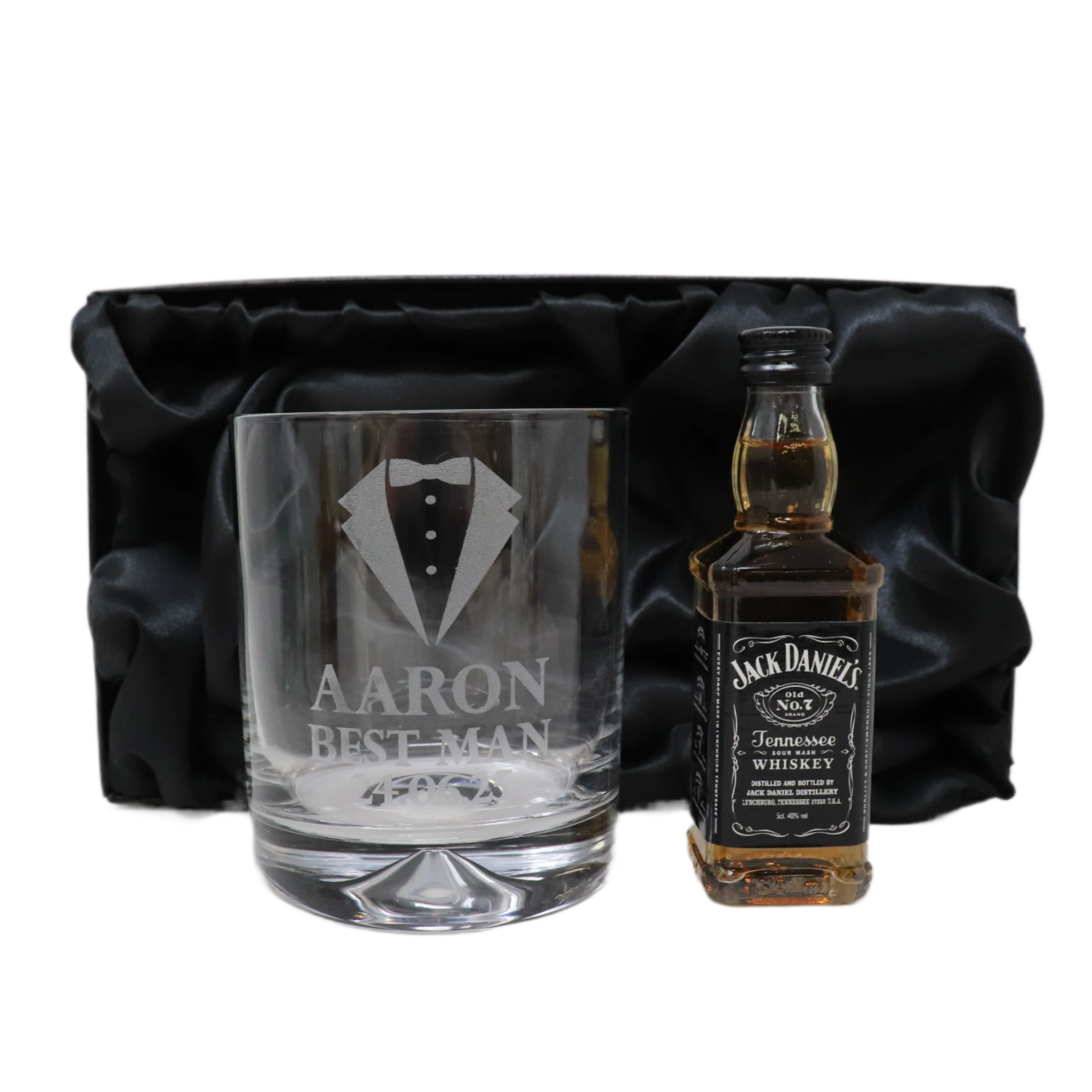 Personalised Best Man Wedding Glass Tumbler & Miniature Alcohol Gift Set - Image 19