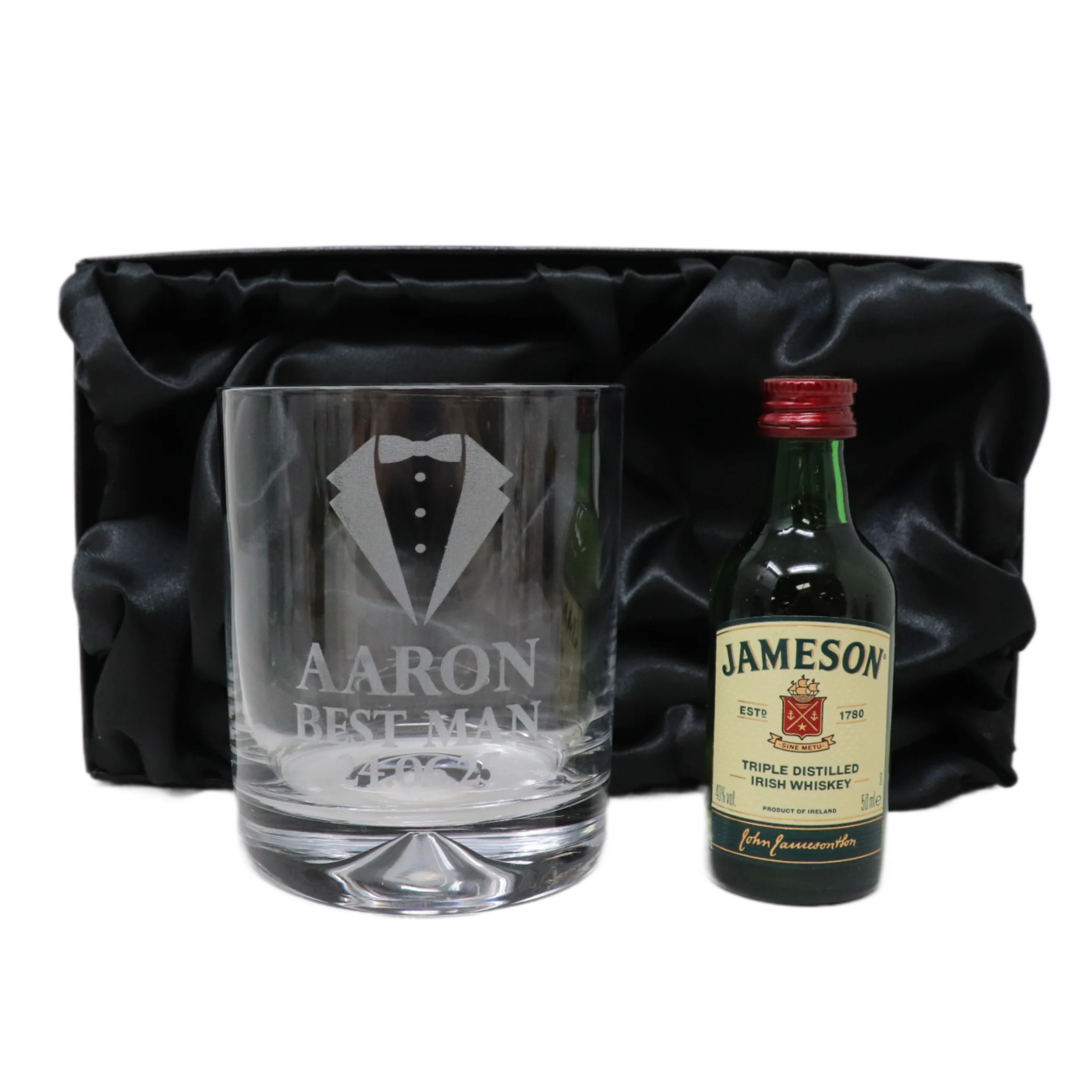 Personalised Best Man Wedding Glass Tumbler & Miniature Alcohol Gift Set - Image 21