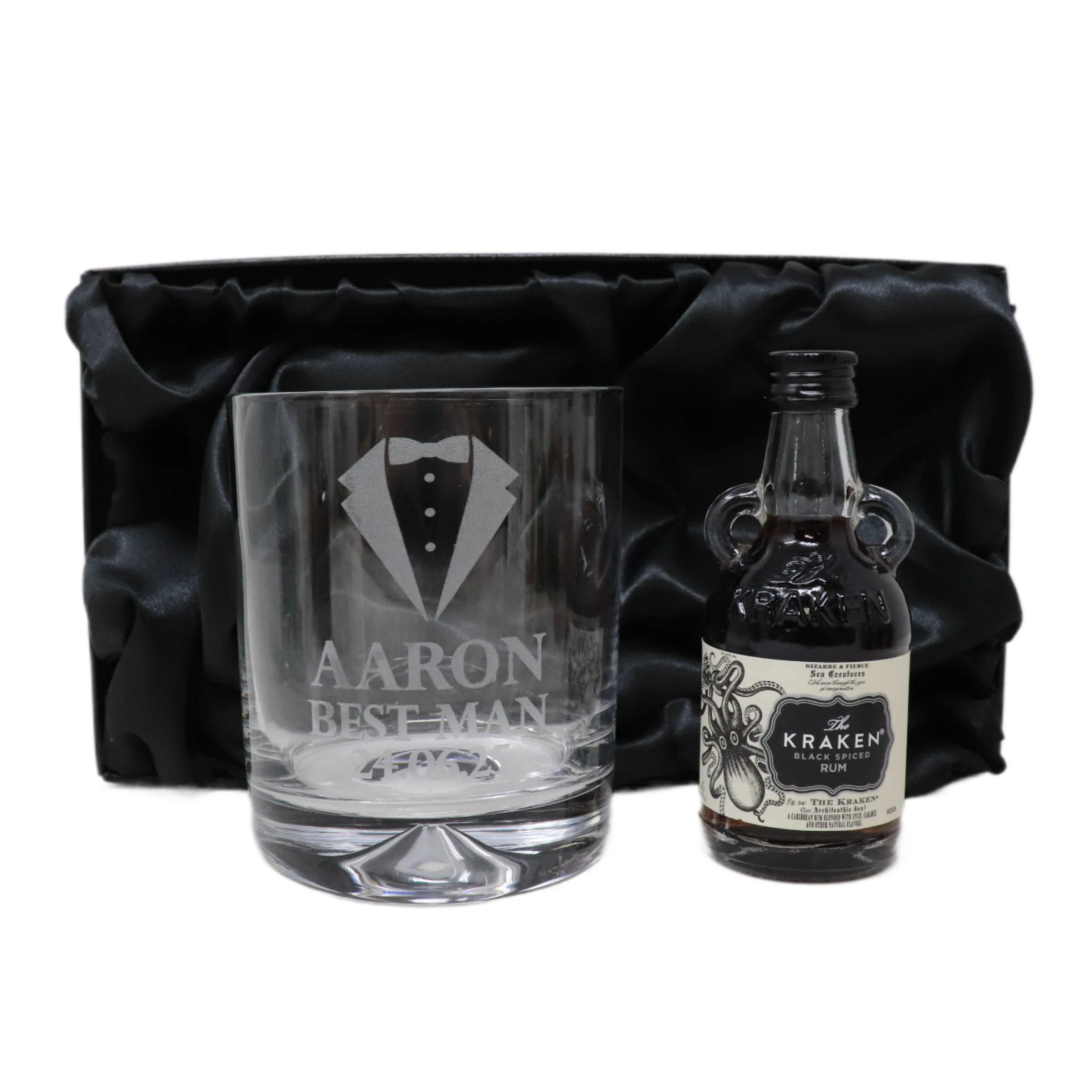Personalised Best Man Wedding Glass Tumbler & Miniature Alcohol Gift Set - Image 22