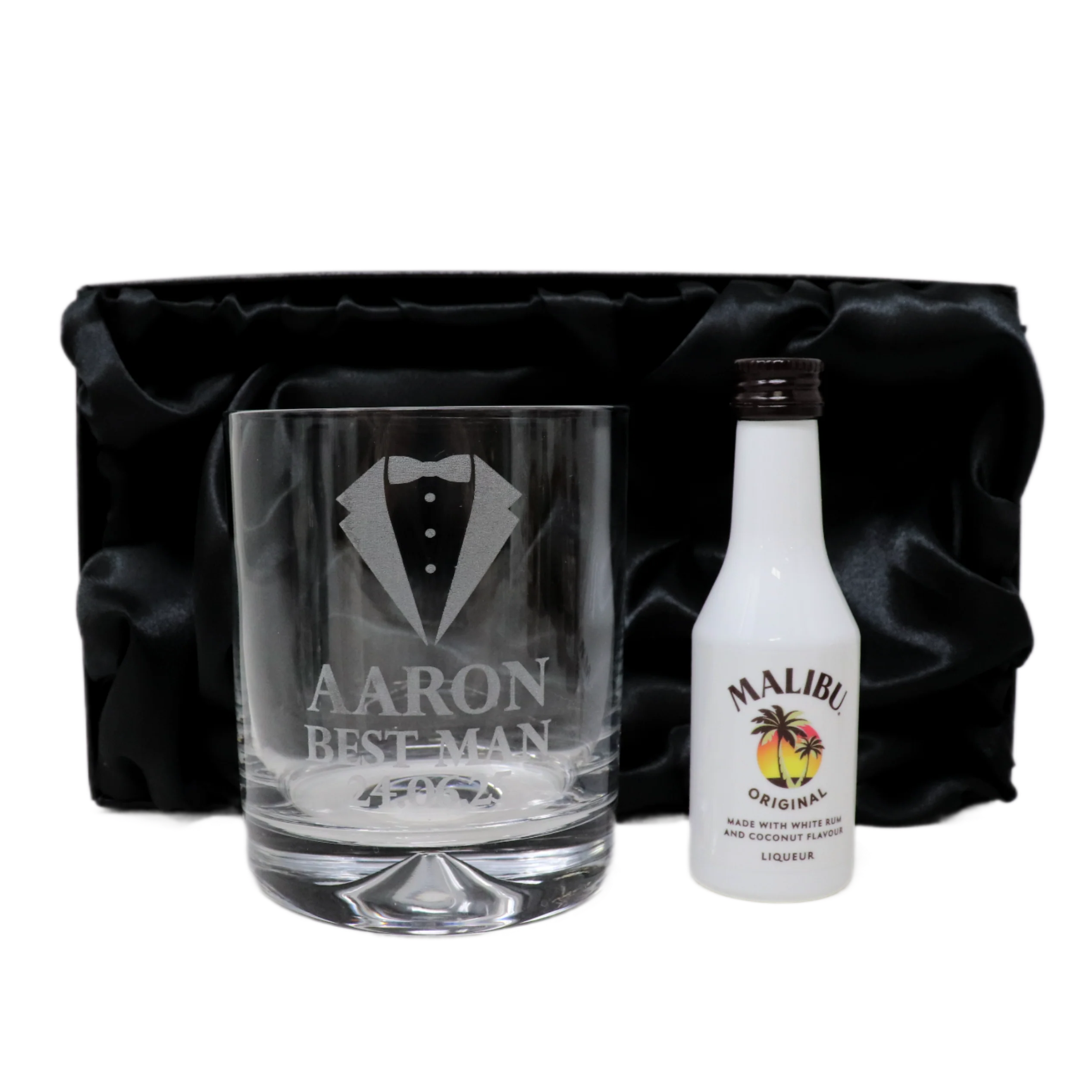 Personalised Best Man Wedding Glass Tumbler & Miniature Alcohol Gift Set - Image 23