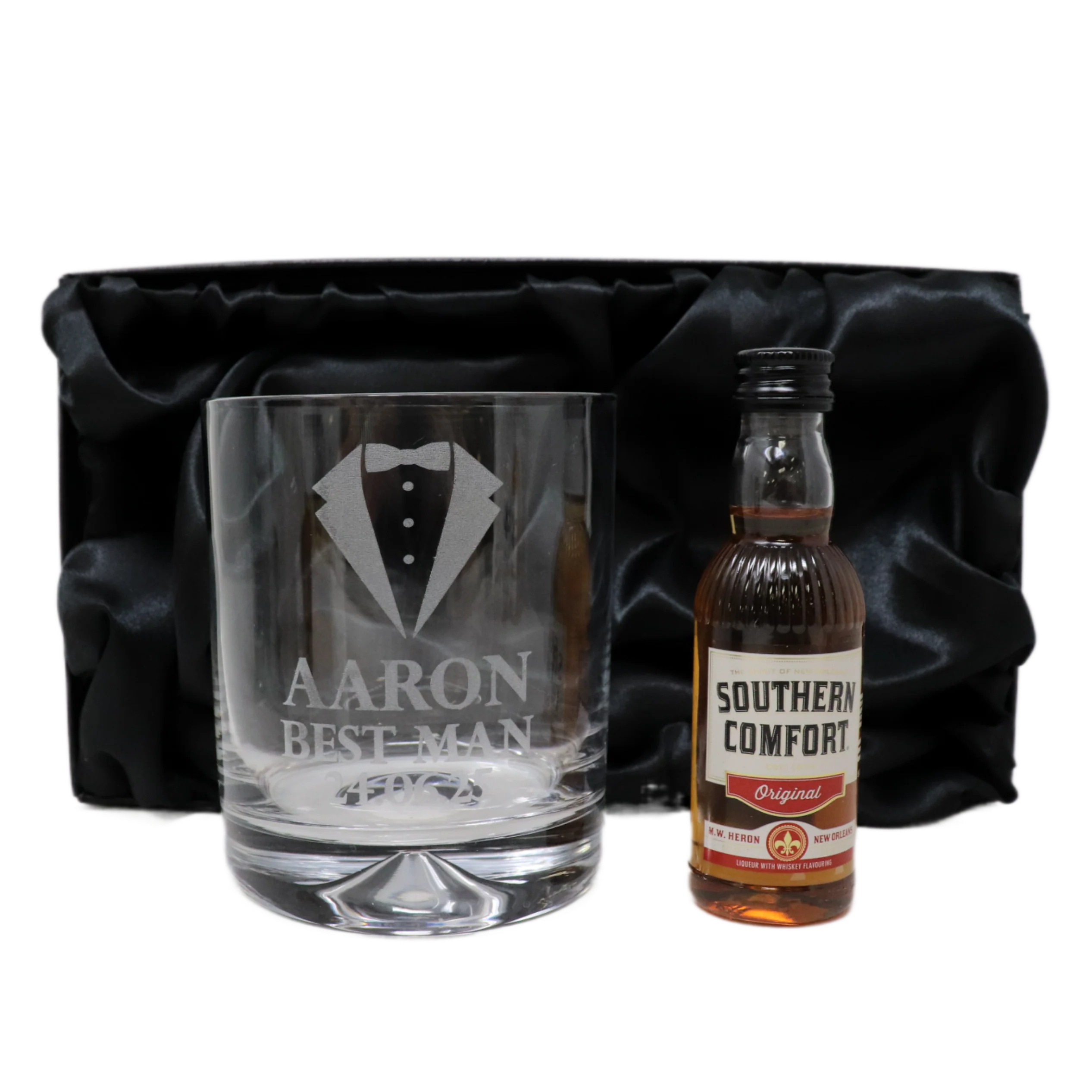 Personalised Best Man Wedding Glass Tumbler & Miniature Alcohol Gift Set - Image 24