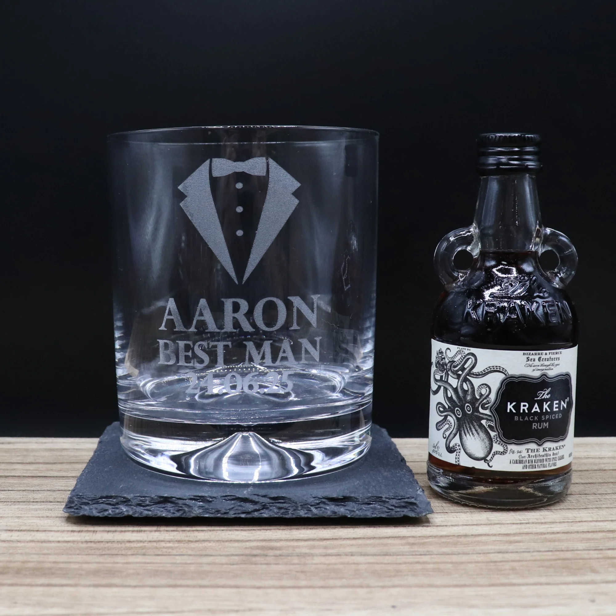Personalised Best Man Wedding Glass Tumbler & Miniature Alcohol Gift Set - Image 6