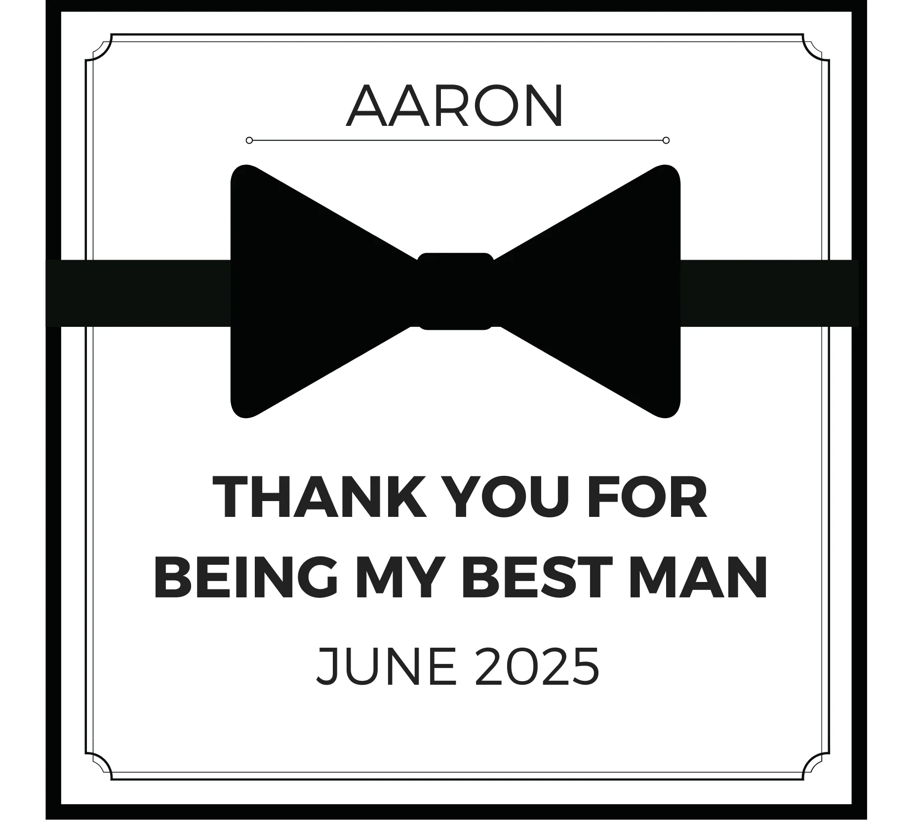 Personalised Best Man Wedding Shot Glass & Bow Tie Miniature Alcohol Gift Set - Image 3