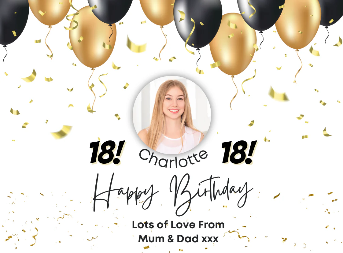 Personalised Prosecco Bottle Label - Birthday Balloons Photo Design - Image 2