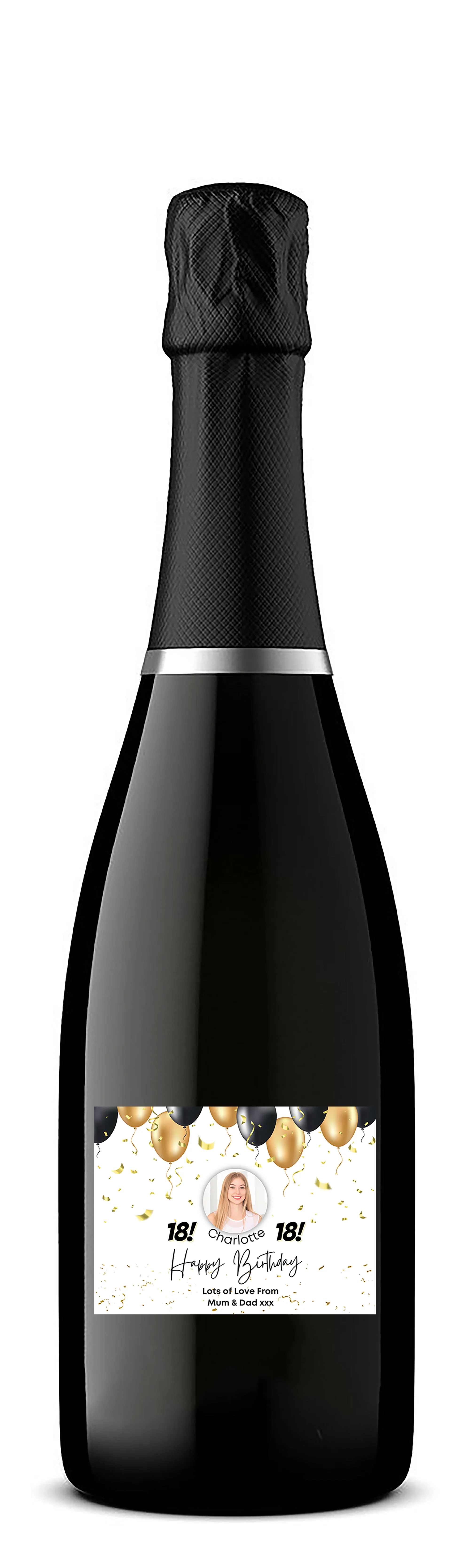 Personalised Prosecco Bottle Label - Birthday Balloons Photo Design - Image 3