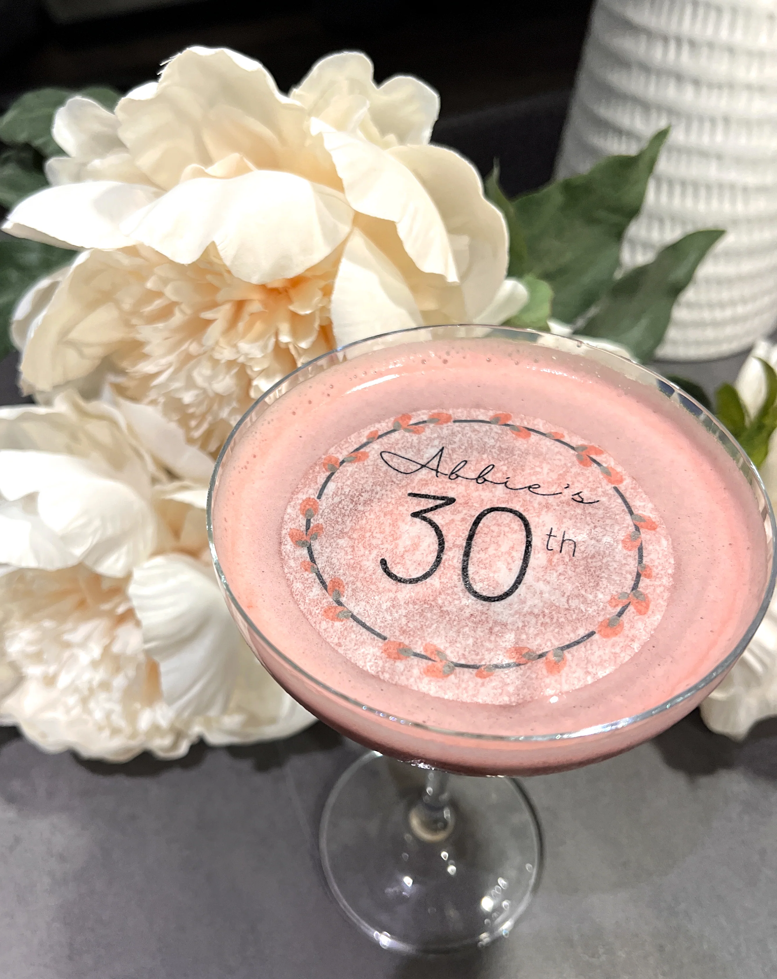 Personalised Birthday Age Edible Cocktail Drink Toppers