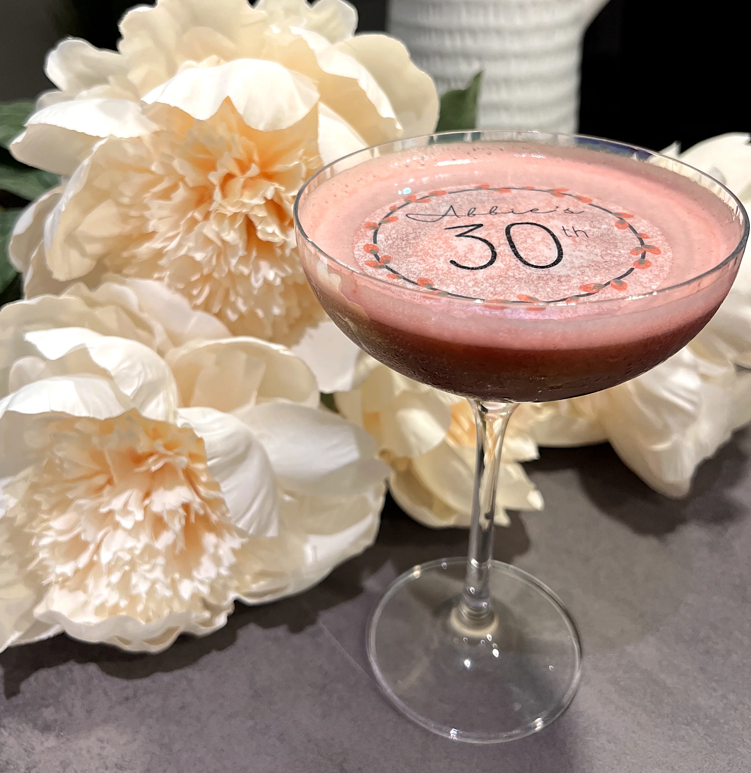 Personalised Birthday Age Edible Cocktail Drink Toppers - Image 2