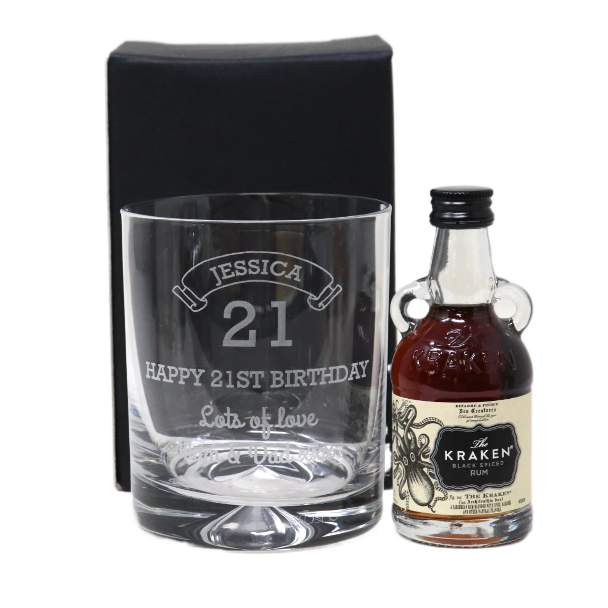 Personalised Birthday Age Glass Tumbler & Miniature Alcohol Gift Set - Image 10