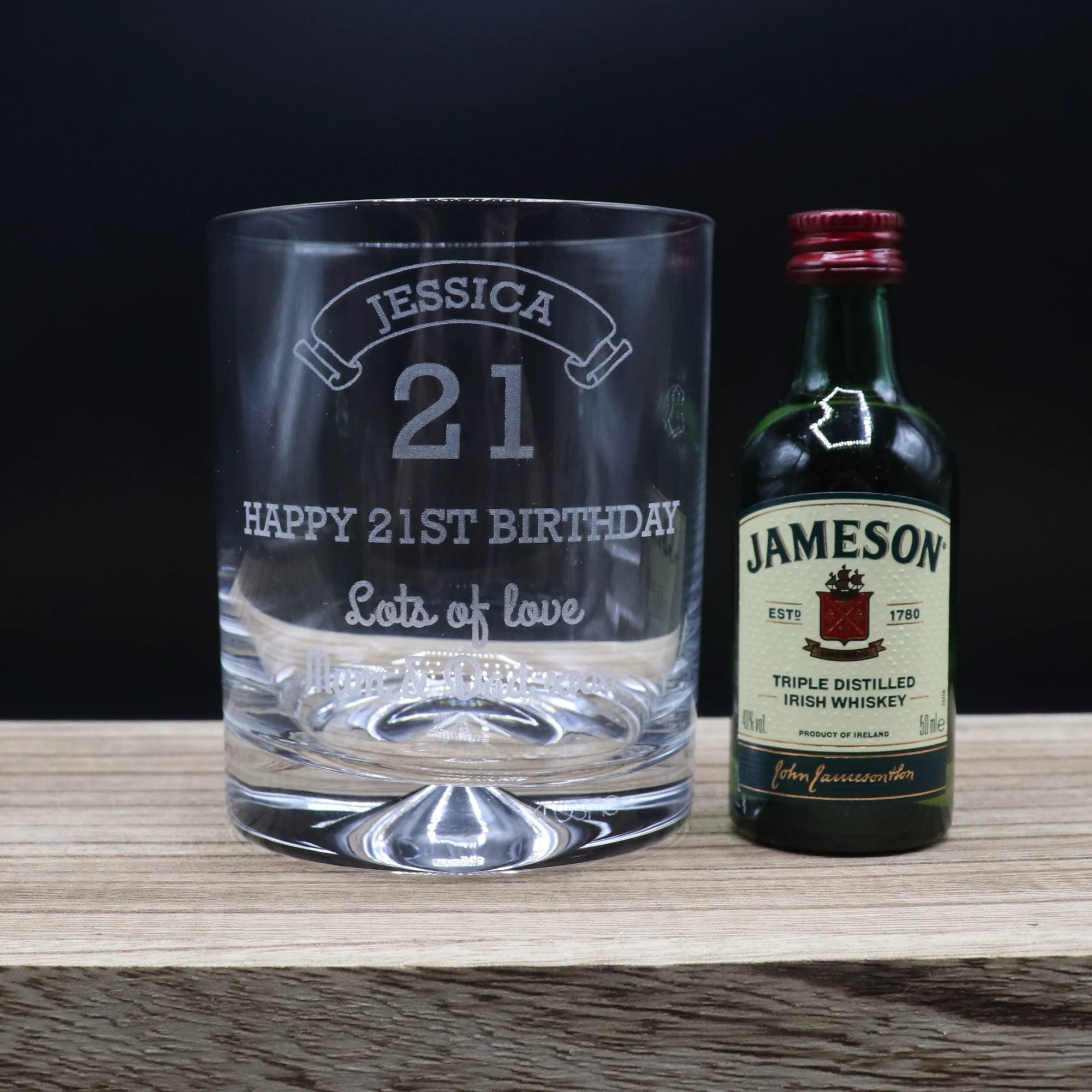 Personalised Birthday Age Glass Tumbler & Miniature Alcohol Gift Set - Image 4