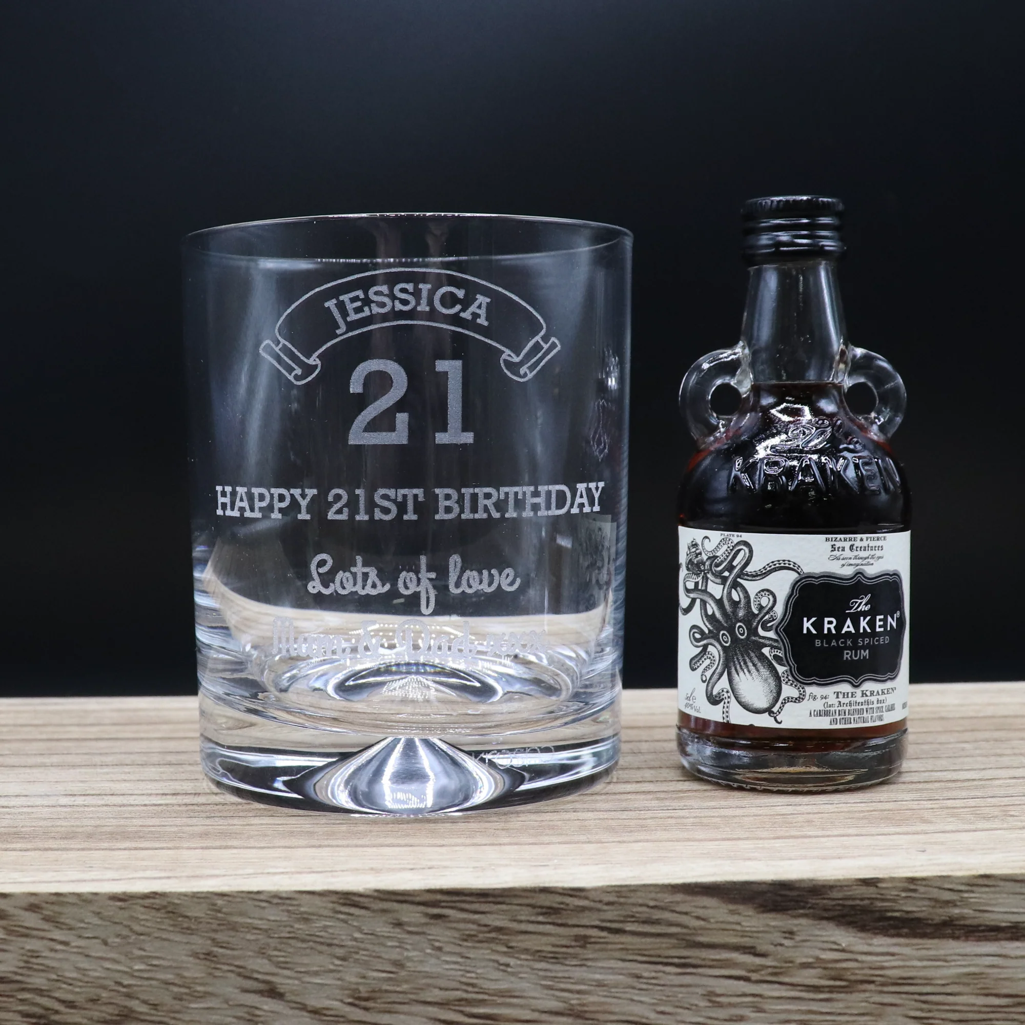 Personalised Birthday Age Glass Tumbler & Miniature Alcohol Gift Set - Image 5