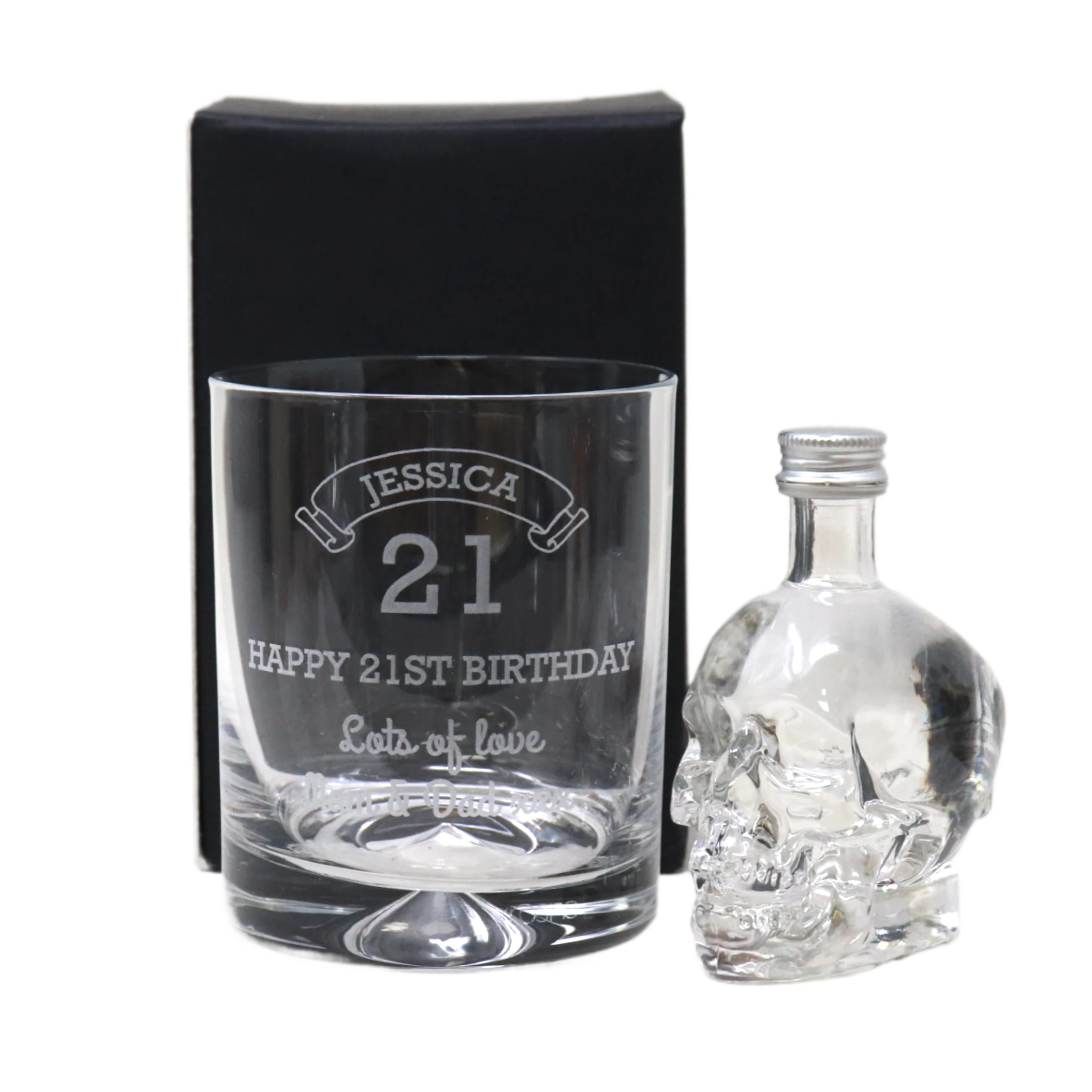 Personalised Birthday Age Glass Tumbler & Miniature Alcohol Gift Set - Image 6