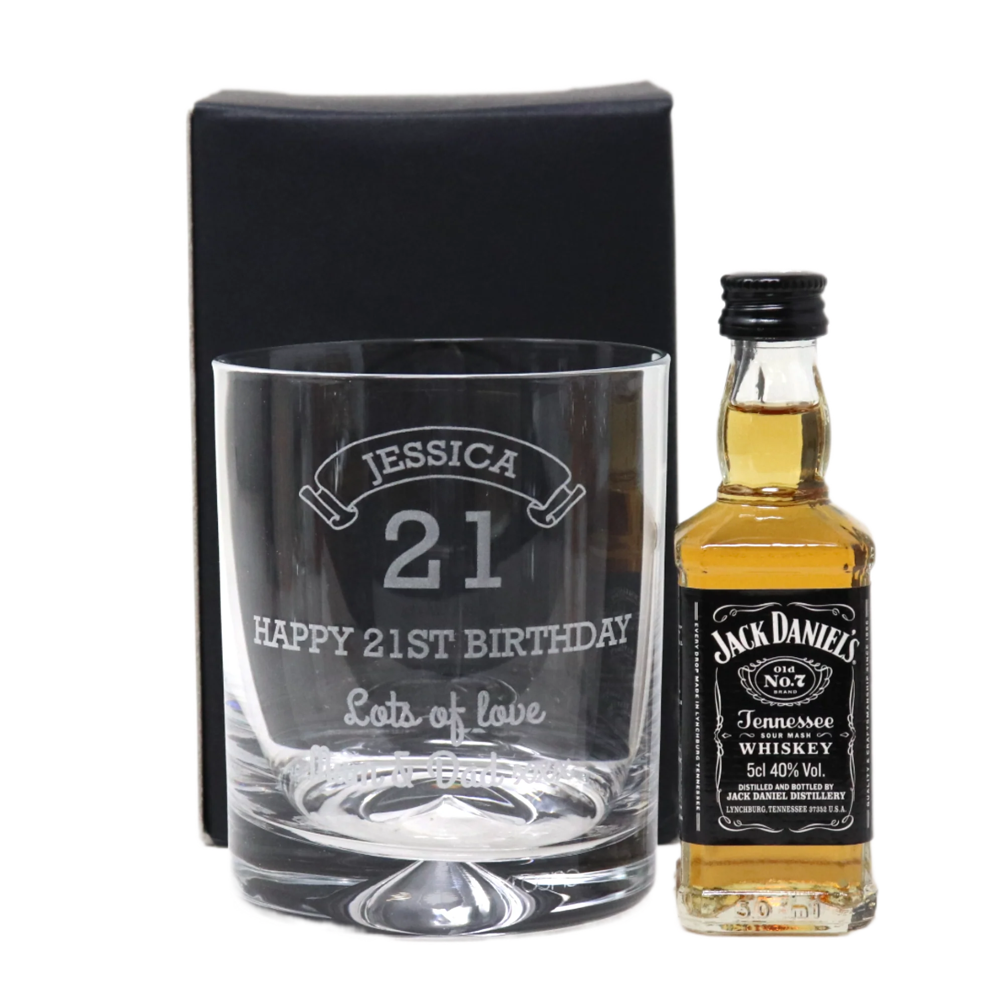 Personalised Birthday Age Glass Tumbler & Miniature Alcohol Gift Set - Image 7