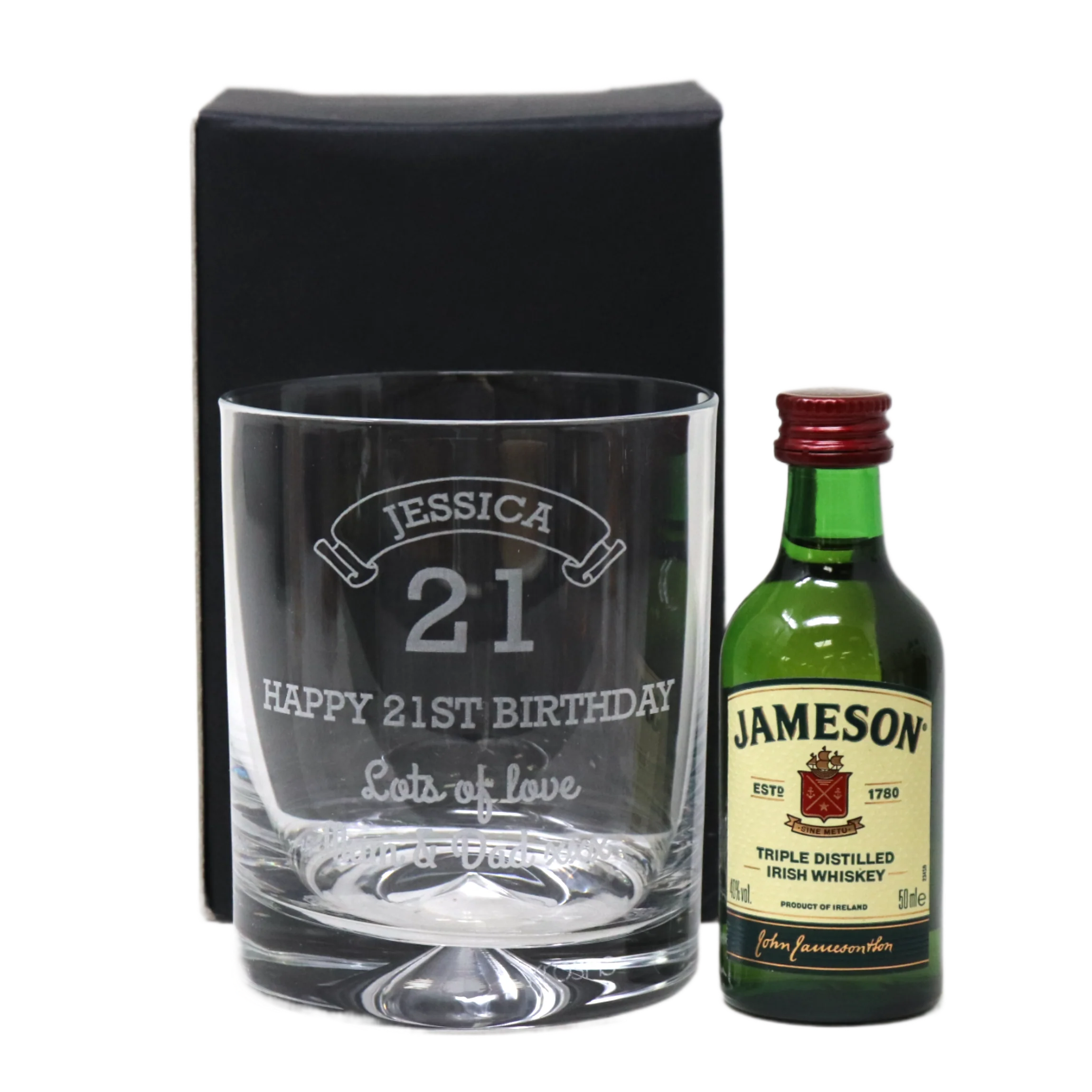 Personalised Birthday Age Glass Tumbler & Miniature Alcohol Gift Set - Image 9