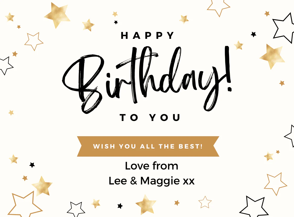 Personalised Prosecco Bottle Label - Birthday Stars Design - Image 2