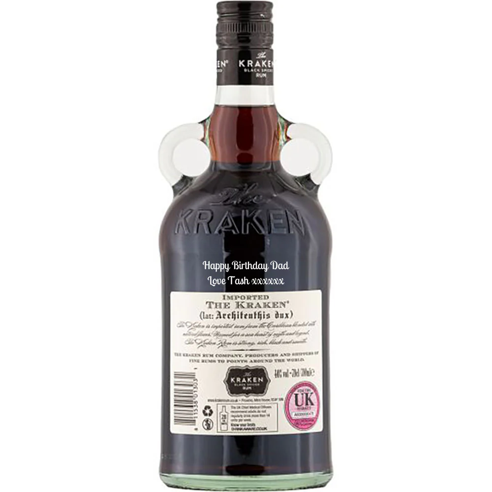 Personalised Bottle of Kraken Black Spiced Rum 70cl - Image 6