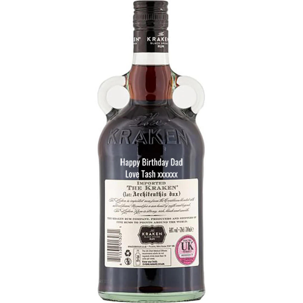 Personalised Bottle of Kraken Black Spiced Rum 70cl - Image 7