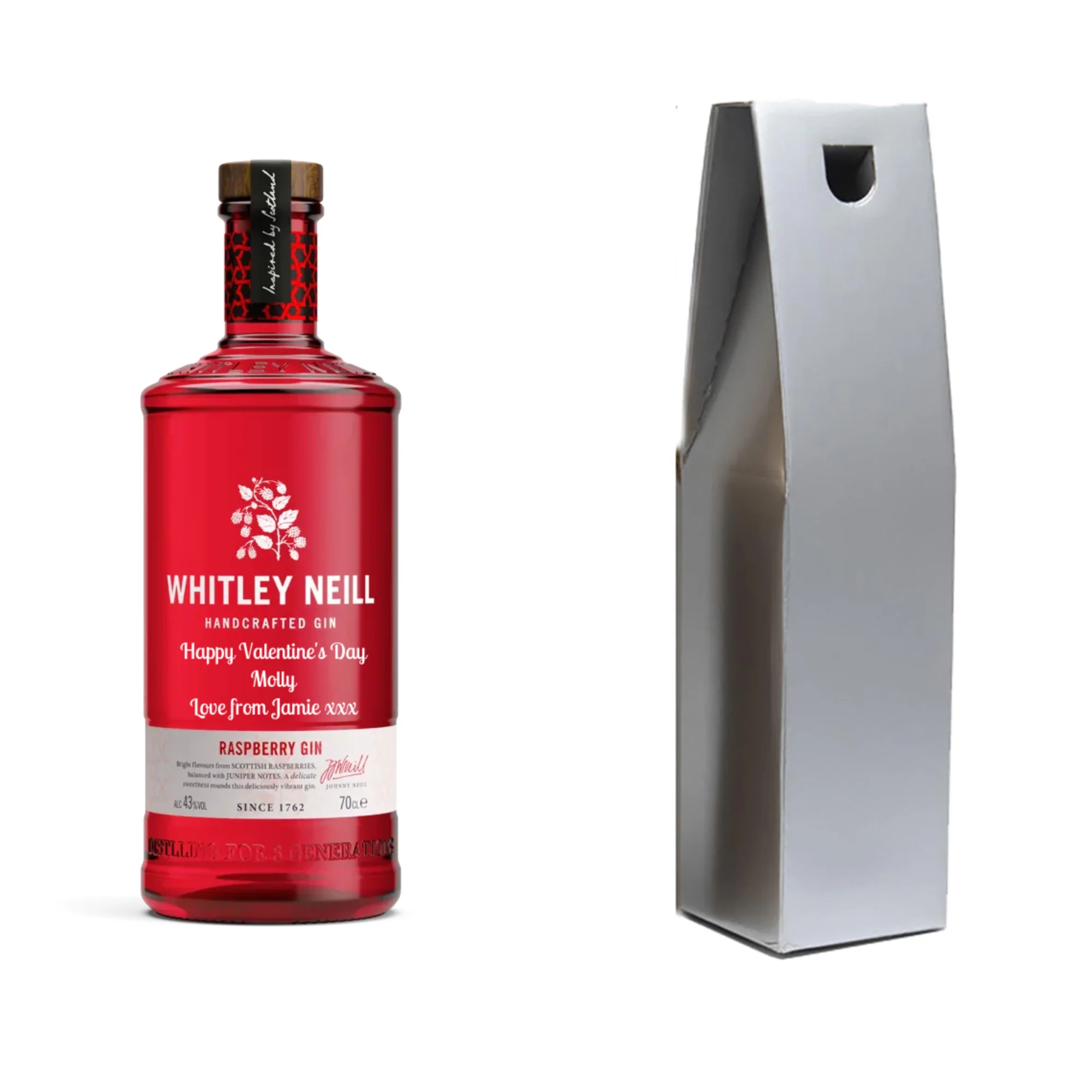 Personalised Bottle of Whitley Neill Raspberry Gin 70cl - Image 2