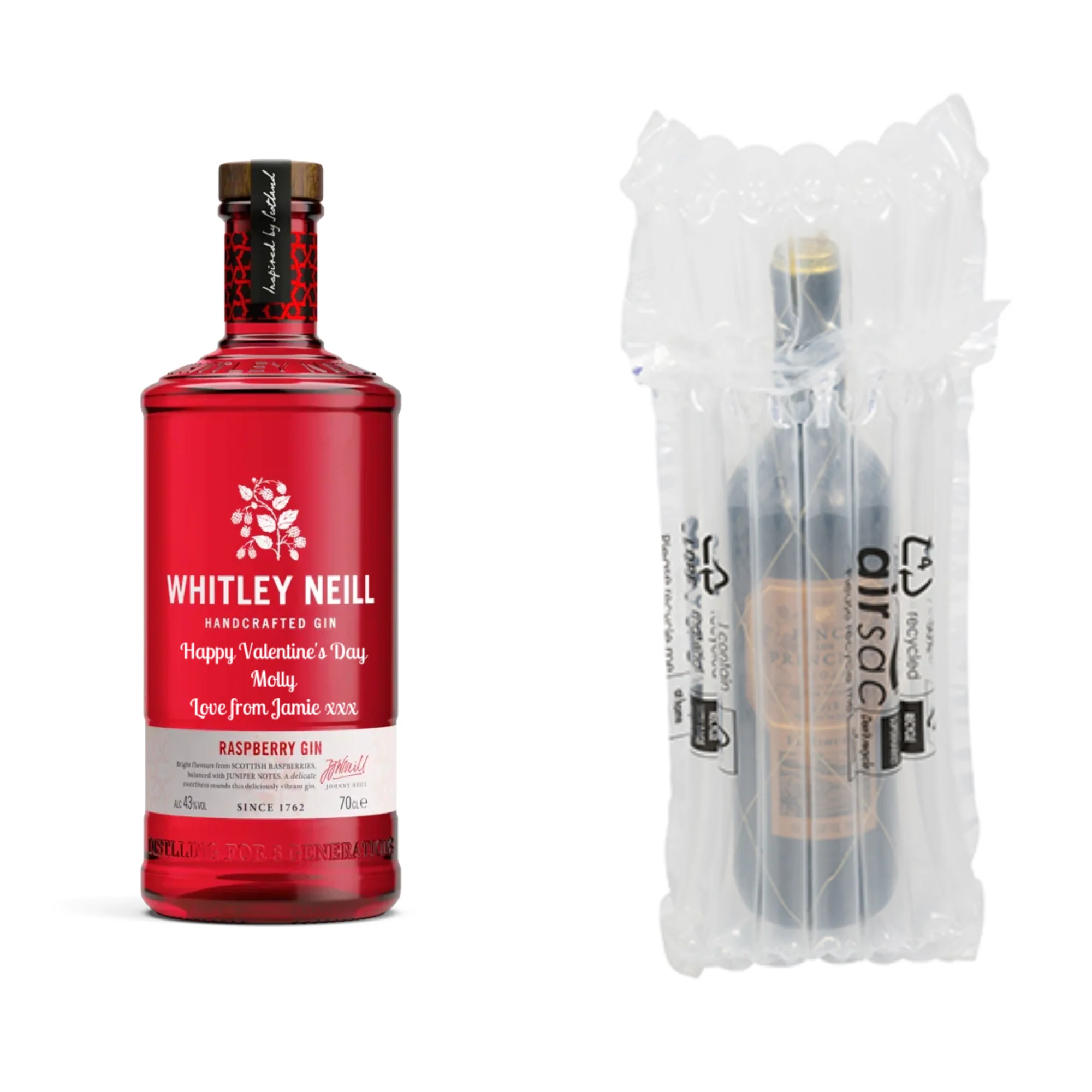 Personalised Bottle of Whitley Neill Raspberry Gin 70cl - Image 3