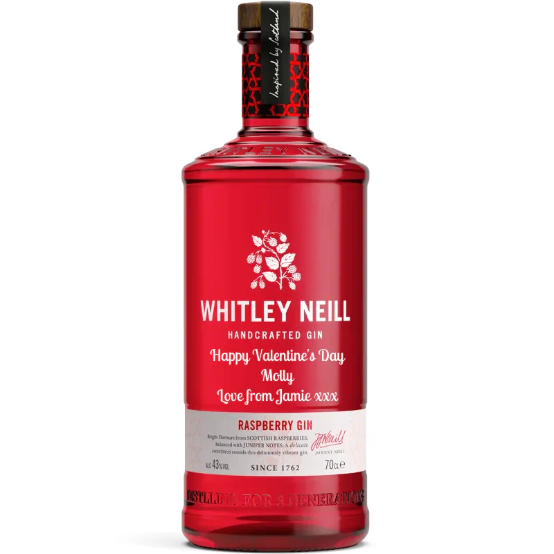 Personalised Bottle of Whitley Neill Raspberry Gin 70cl - Image 4