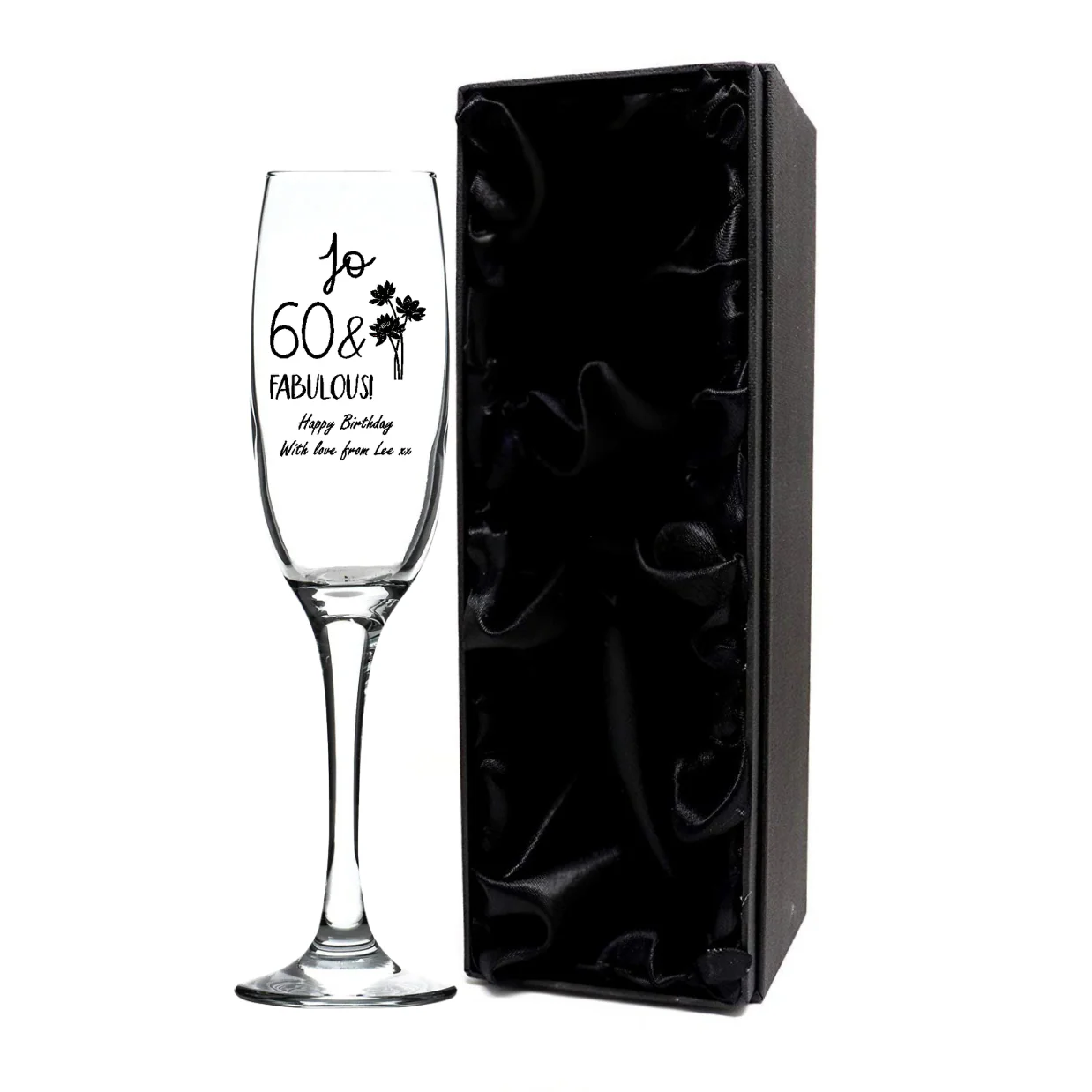 Personalised Fusion Prosecco Flute Glass - Birthday Fabulous Design - Image 2