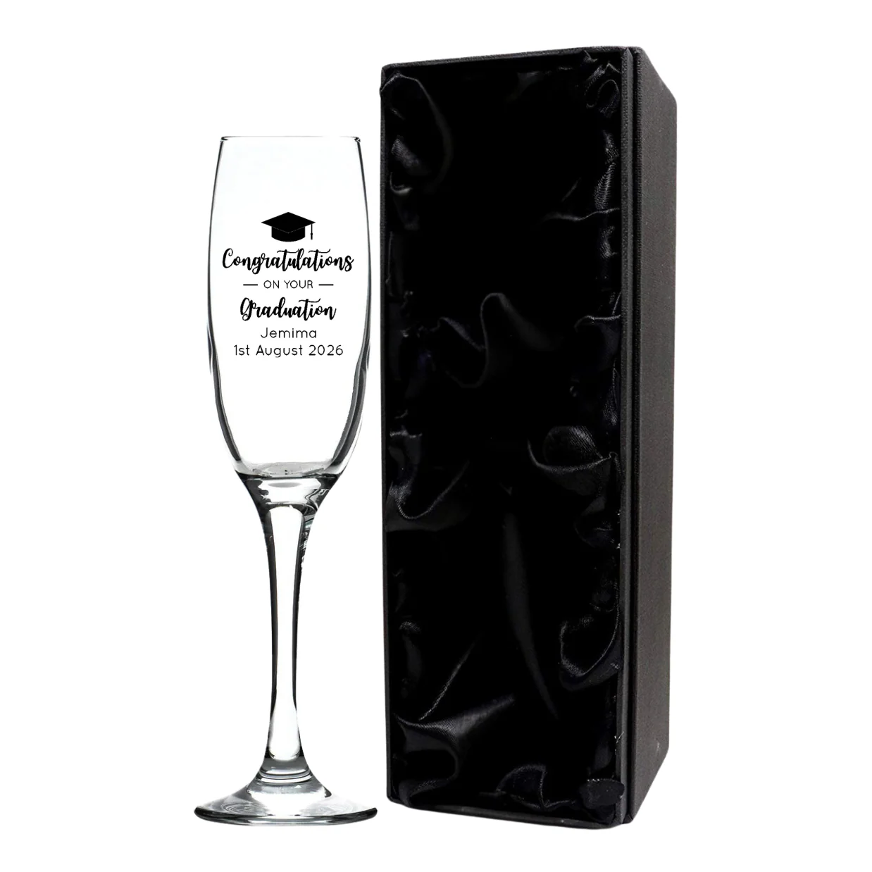 Personalised Fusion Champagne Flute Glass - New Graduation Design - Image 2