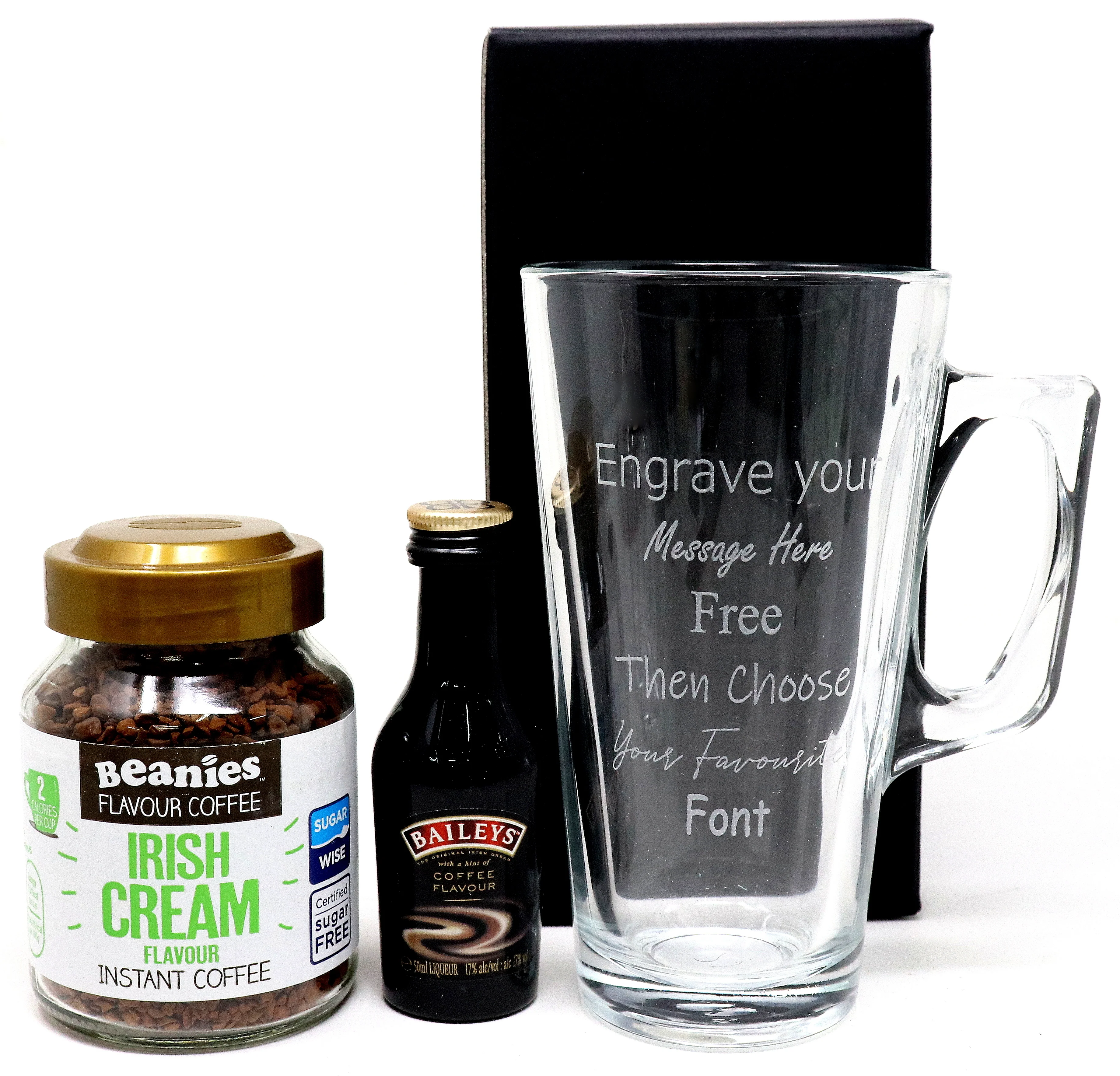 Personalised Coffee Glass with Irish Cream Coffee & Baileys - Image 2