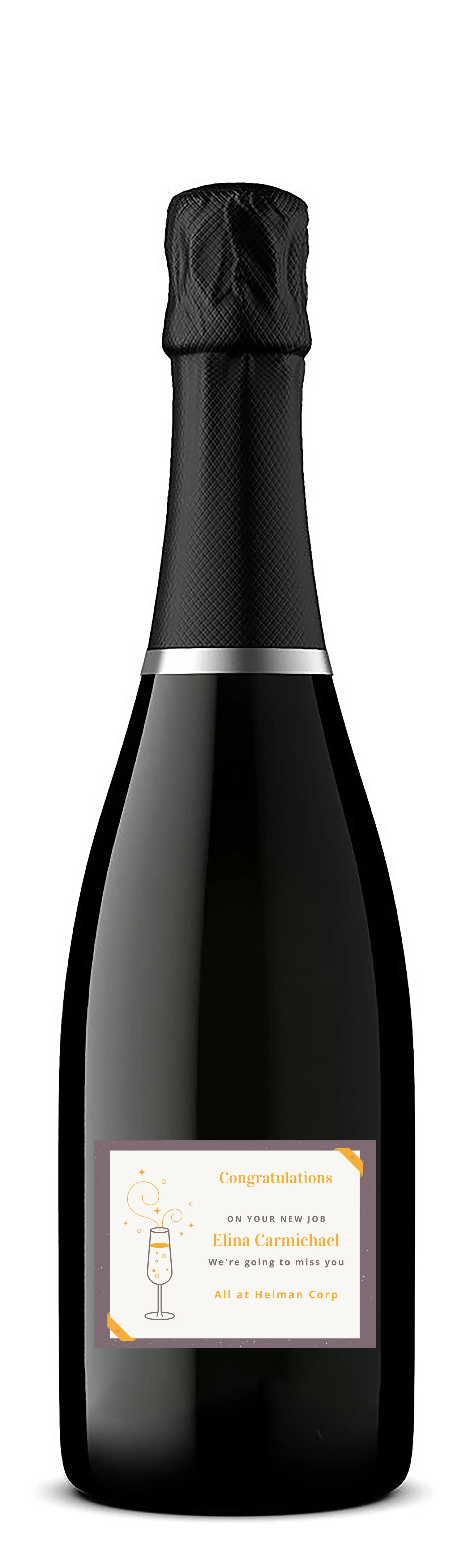 Personalised Prosecco Bottle Label - Congratulations Design - Image 3