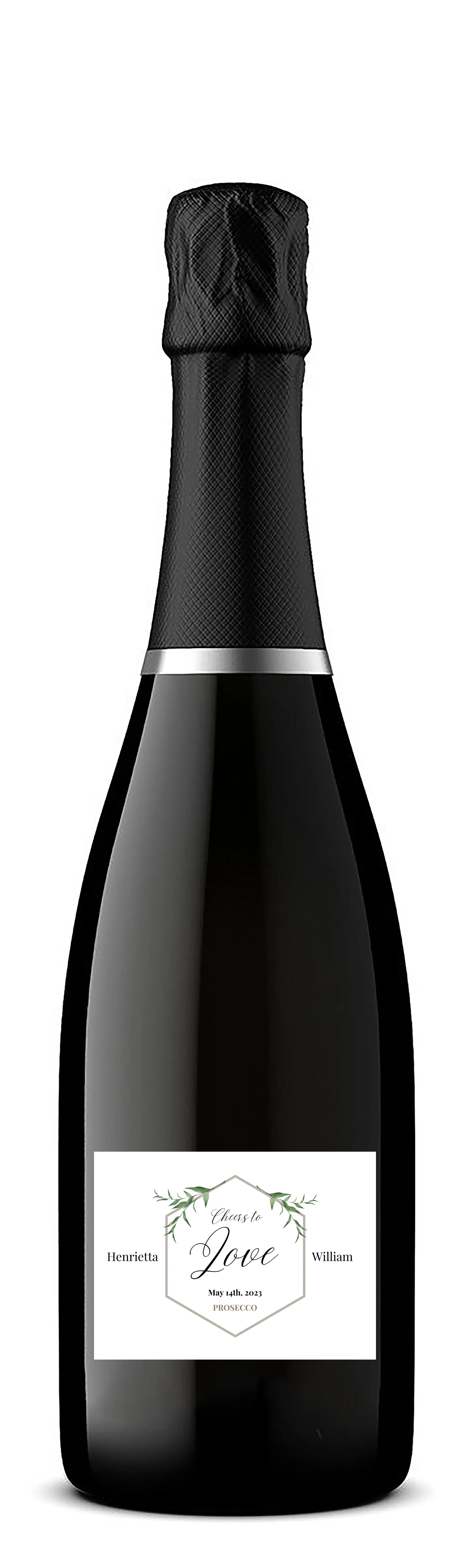 Personalised Prosecco Bottle Label - Couple Wedding Design - Image 4