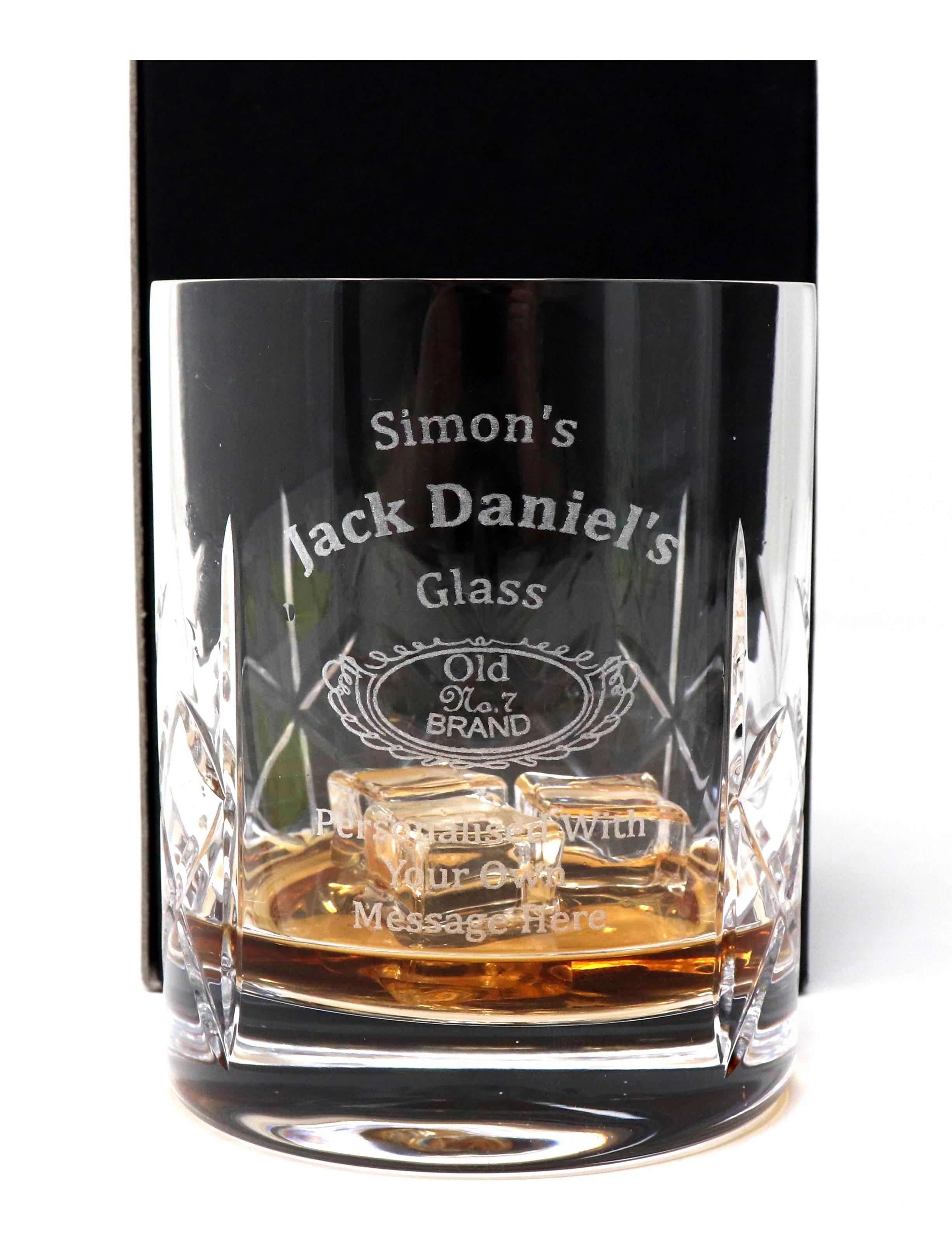 Personalised Crystal Glass Tumbler & 70cl Jack Daniels - Jack Daniels Design - Image 2