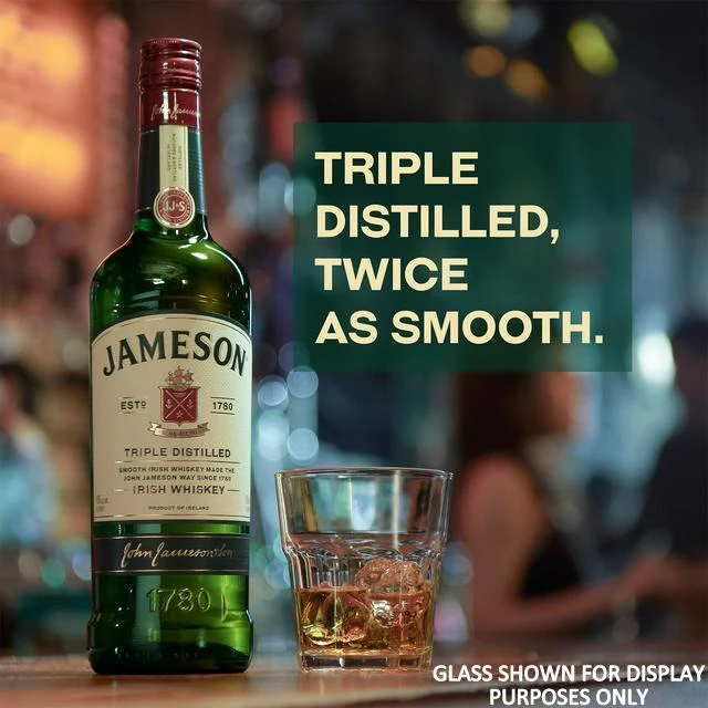 Personalised Crystal Glass Tumbler & 70cl Jameson Irish Whiskey - Jameson Label Design - Image 3