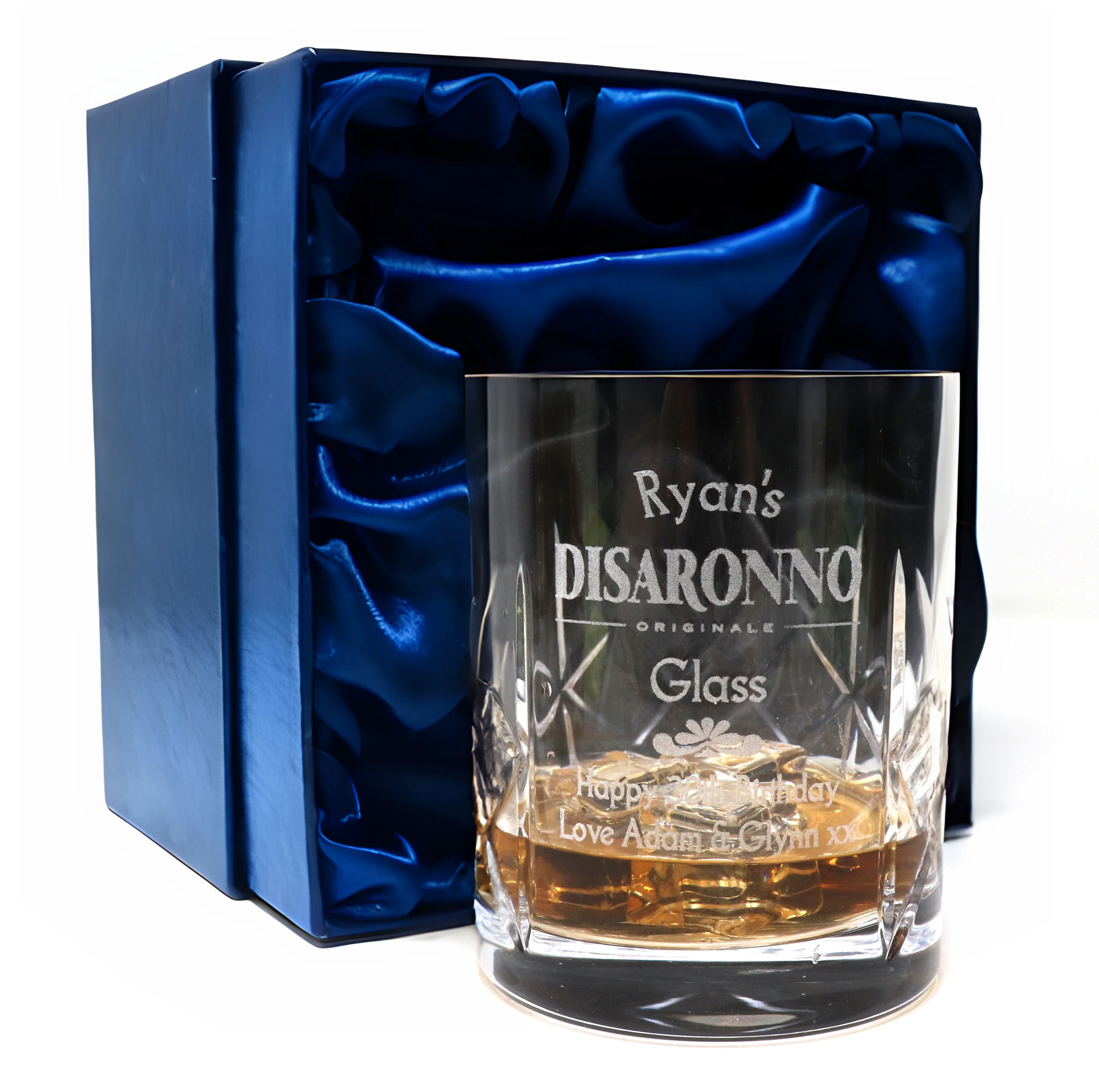 Personalised Crystal Glass Tumbler - Disaronno Design - Image 3