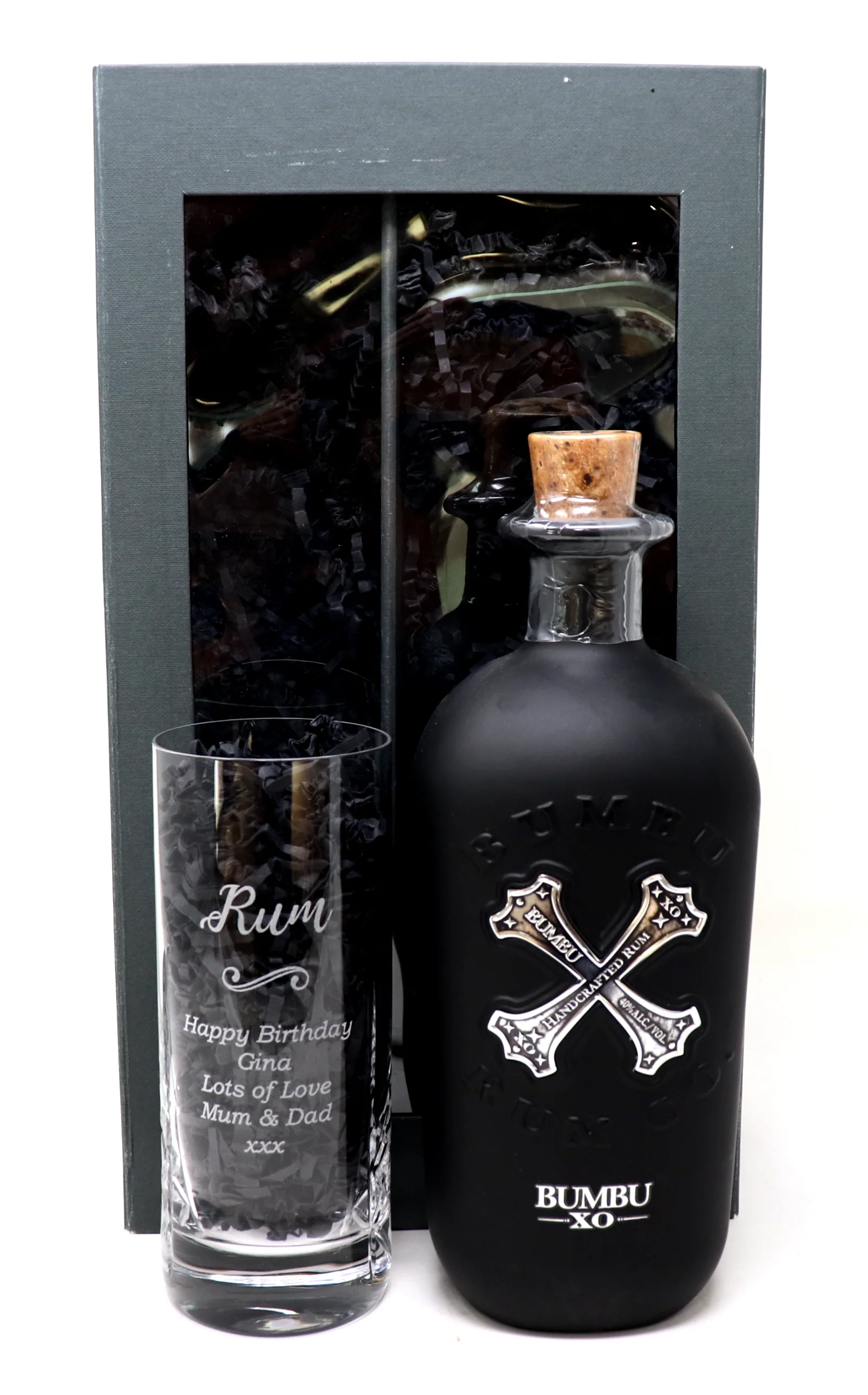 Personalised Crystal Highball Glass & Bottle -  Rum Design - Image 11