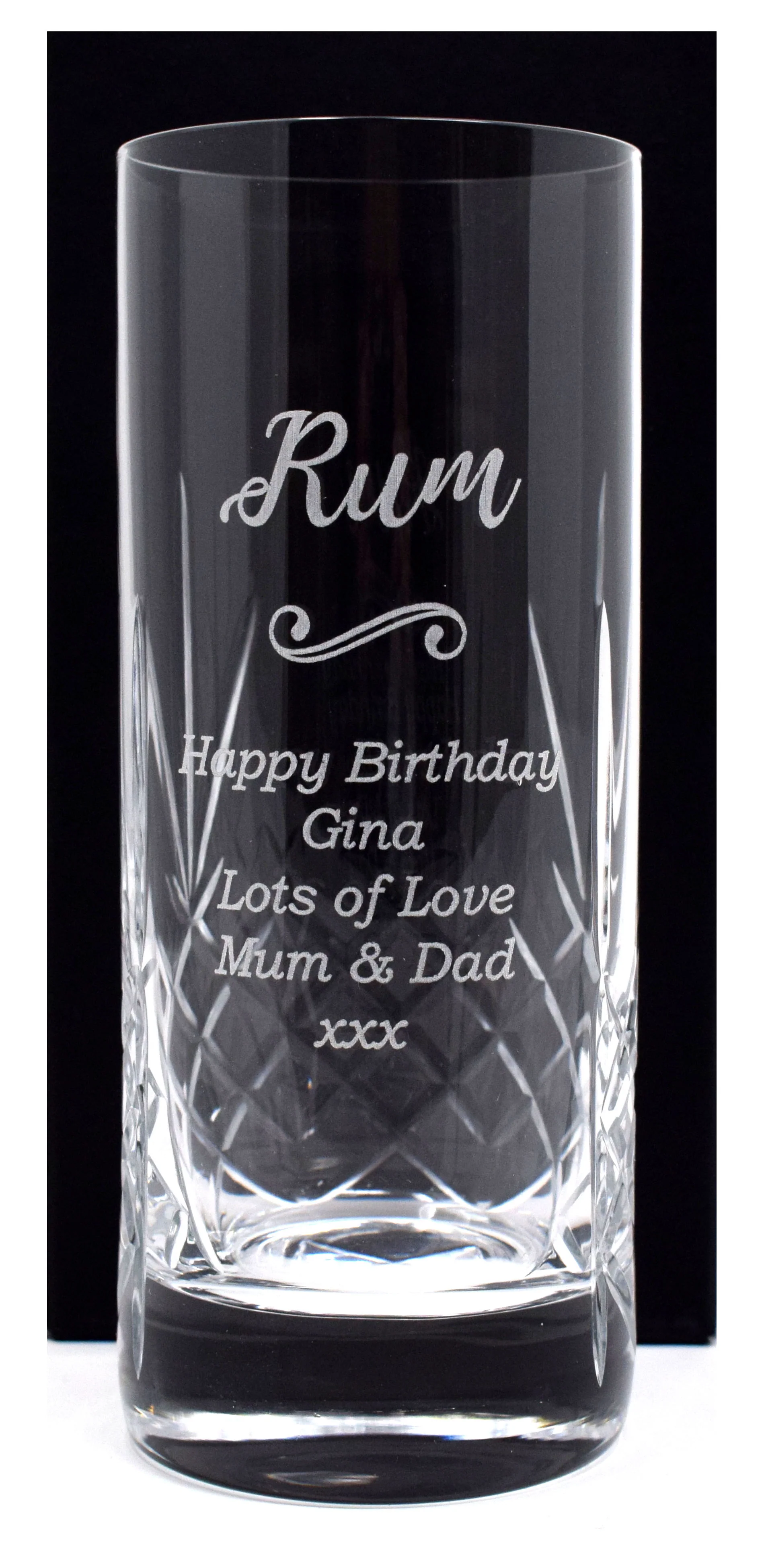 Personalised Crystal Highball Glass & Bottle -  Rum Design - Image 13