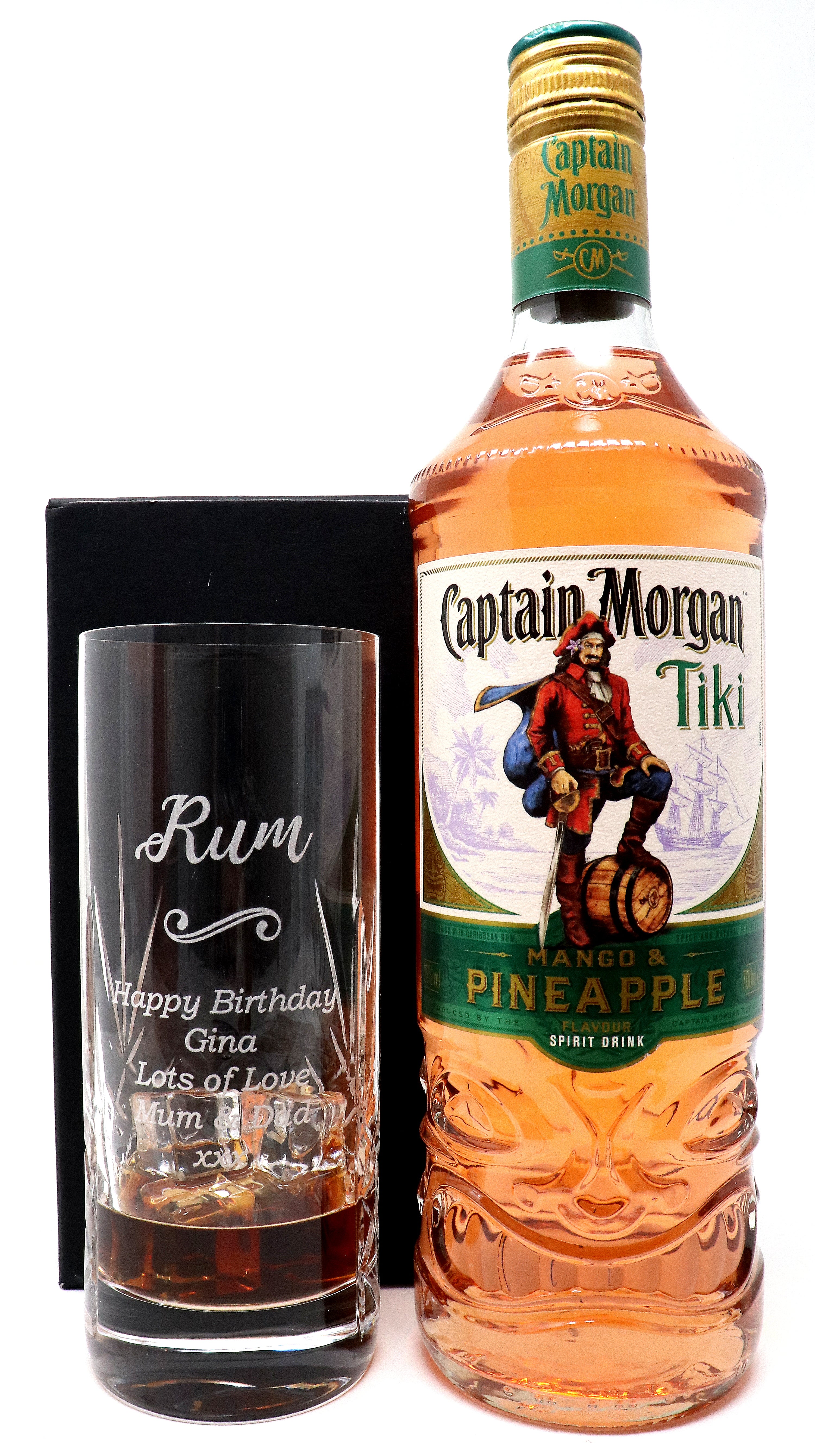 Personalised Crystal Highball Glass & Bottle -  Rum Design - Image 6