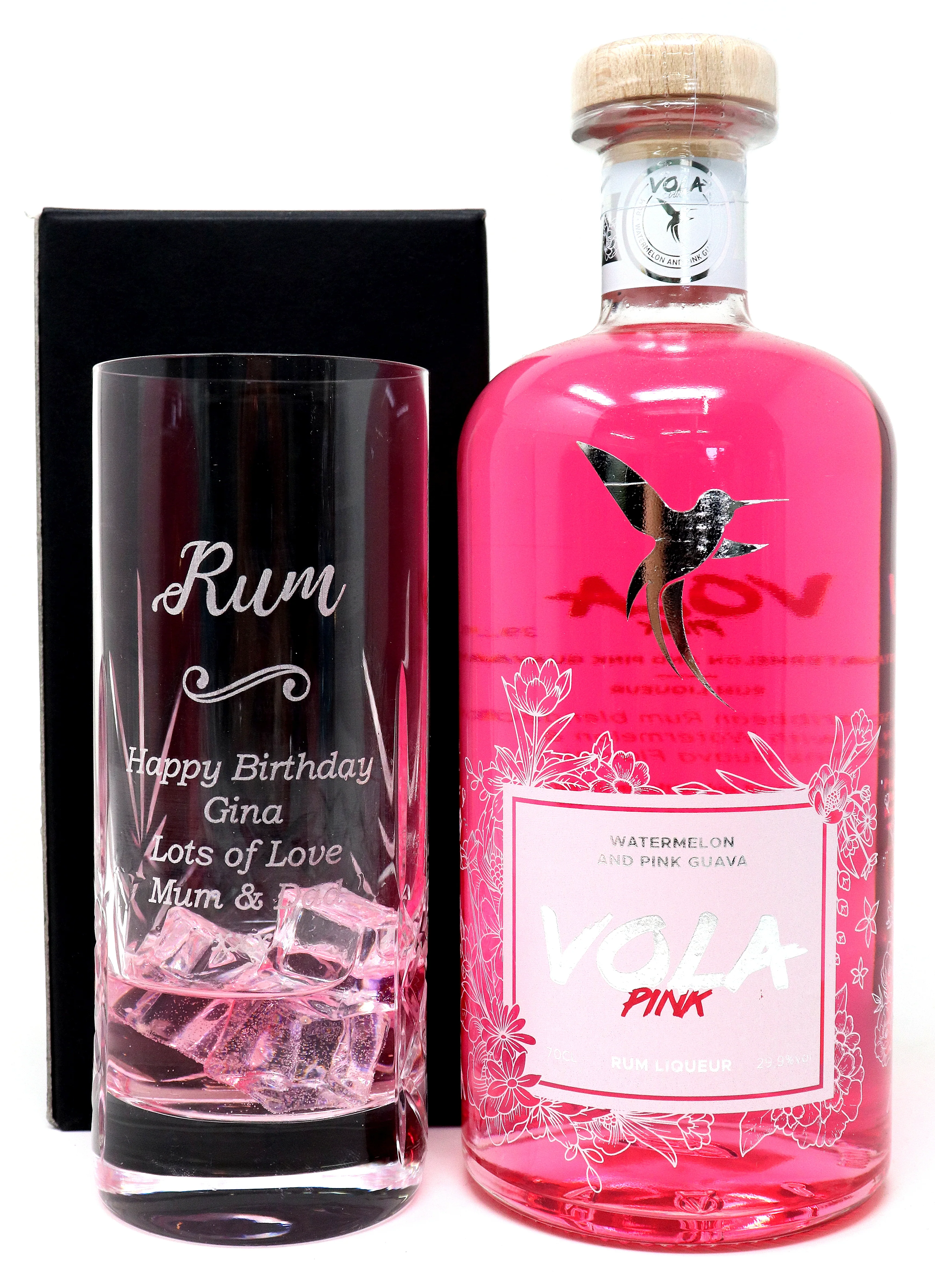Personalised Crystal Highball Glass & Bottle -  Rum Design - Image 7
