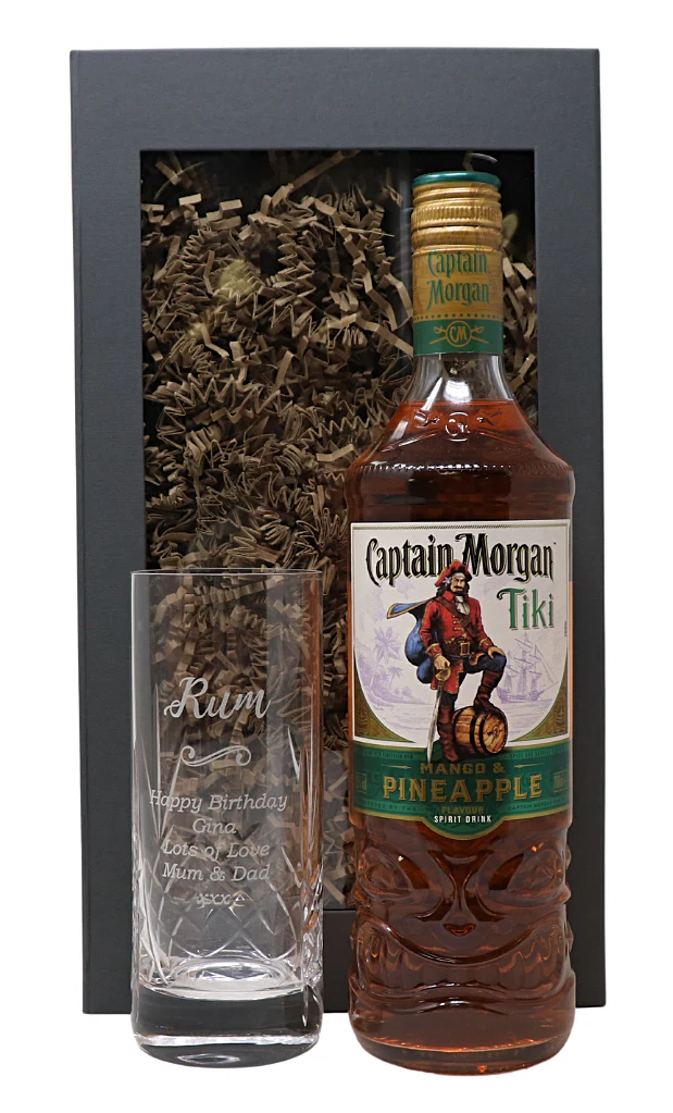 Personalised Crystal Highball Glass & Bottle -  Rum Design - Image 9